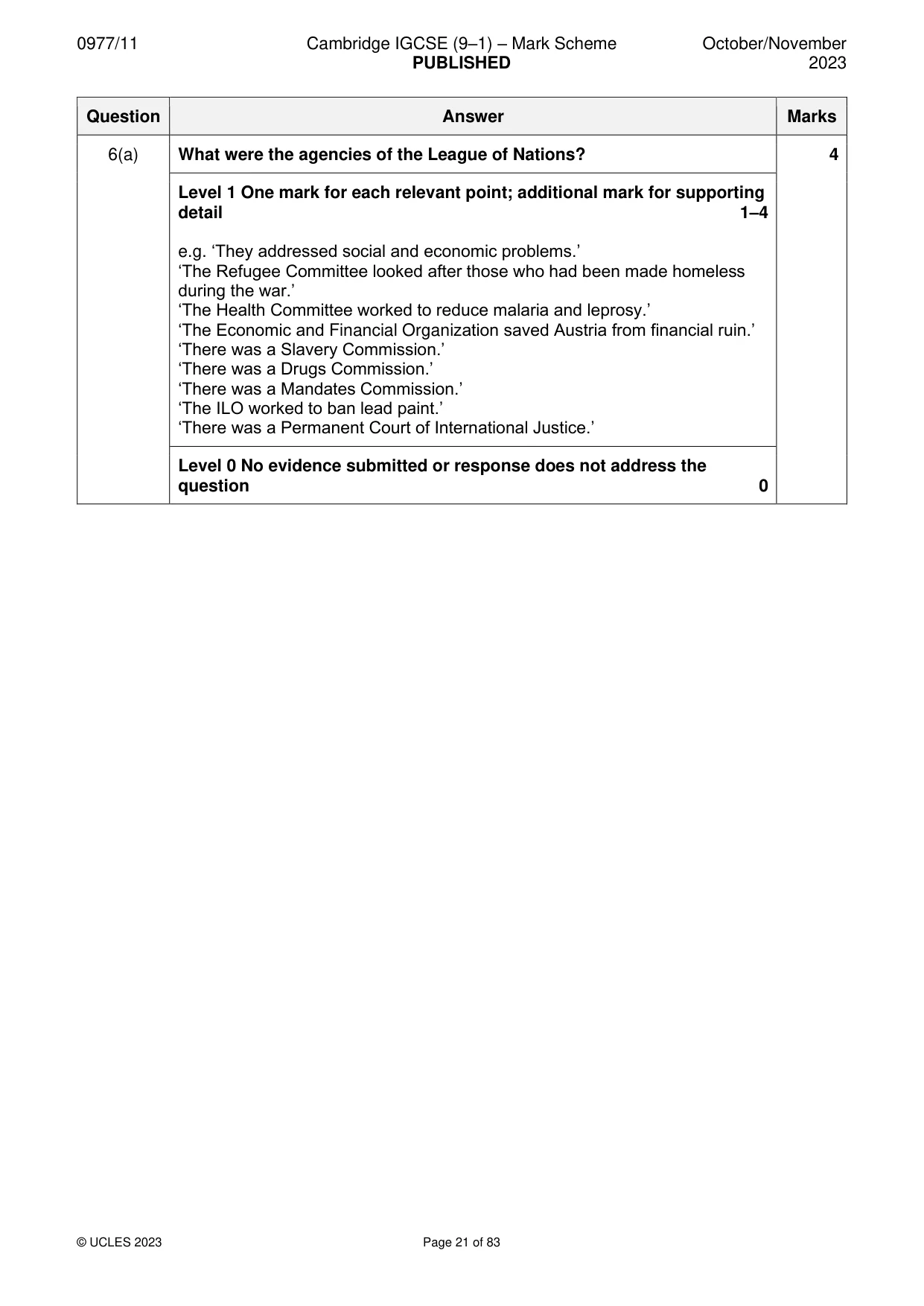 Mark scheme, page 21 of 83