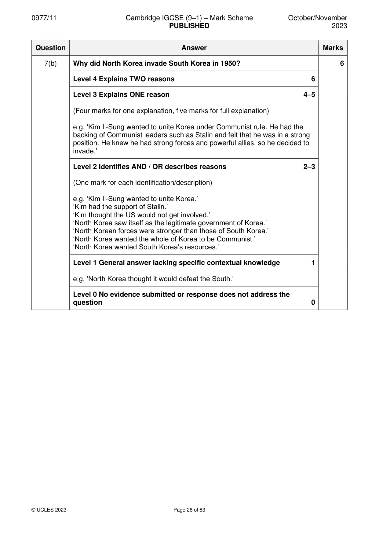Mark scheme, page 26 of 83