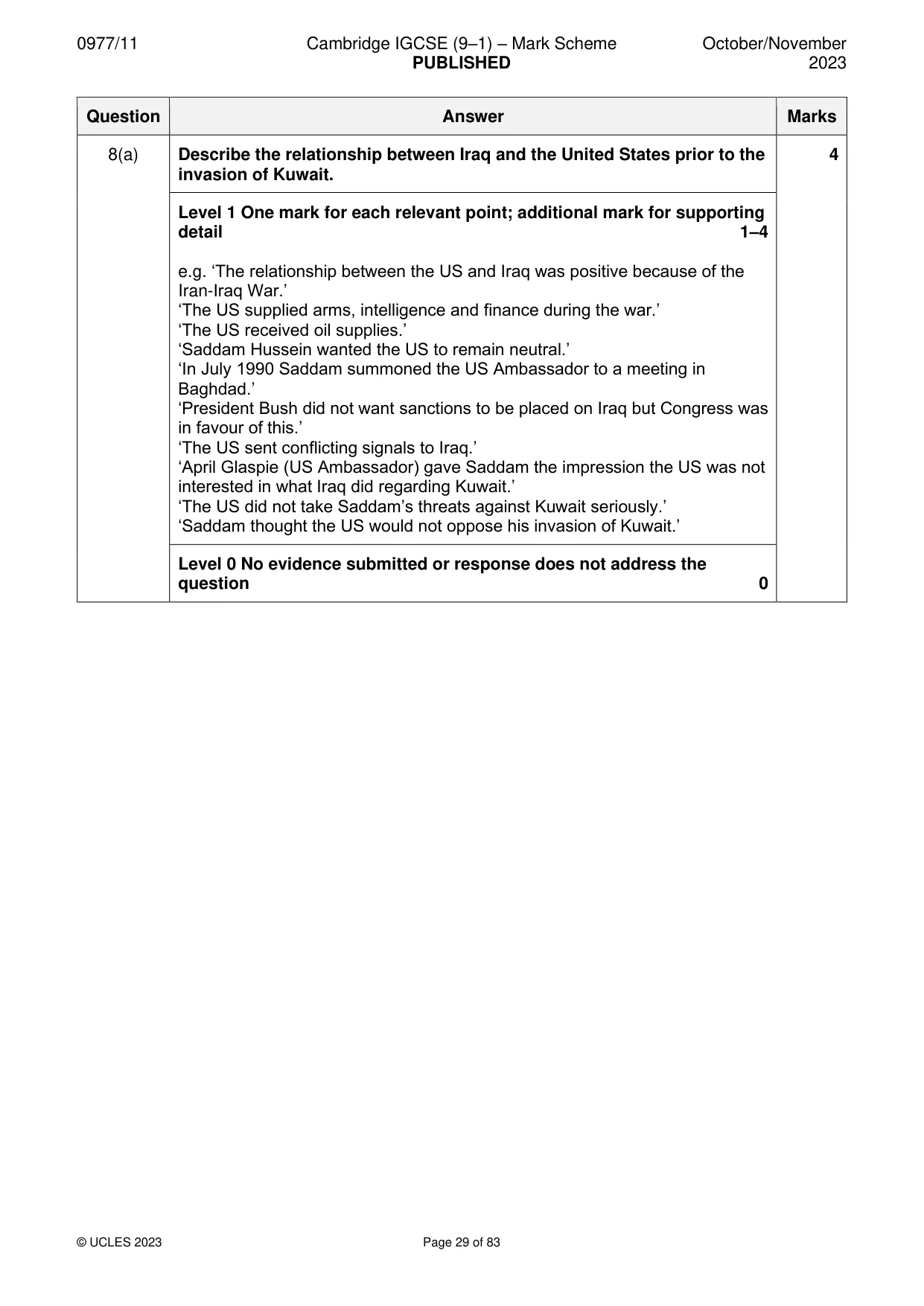Mark scheme, page 29 of 83
