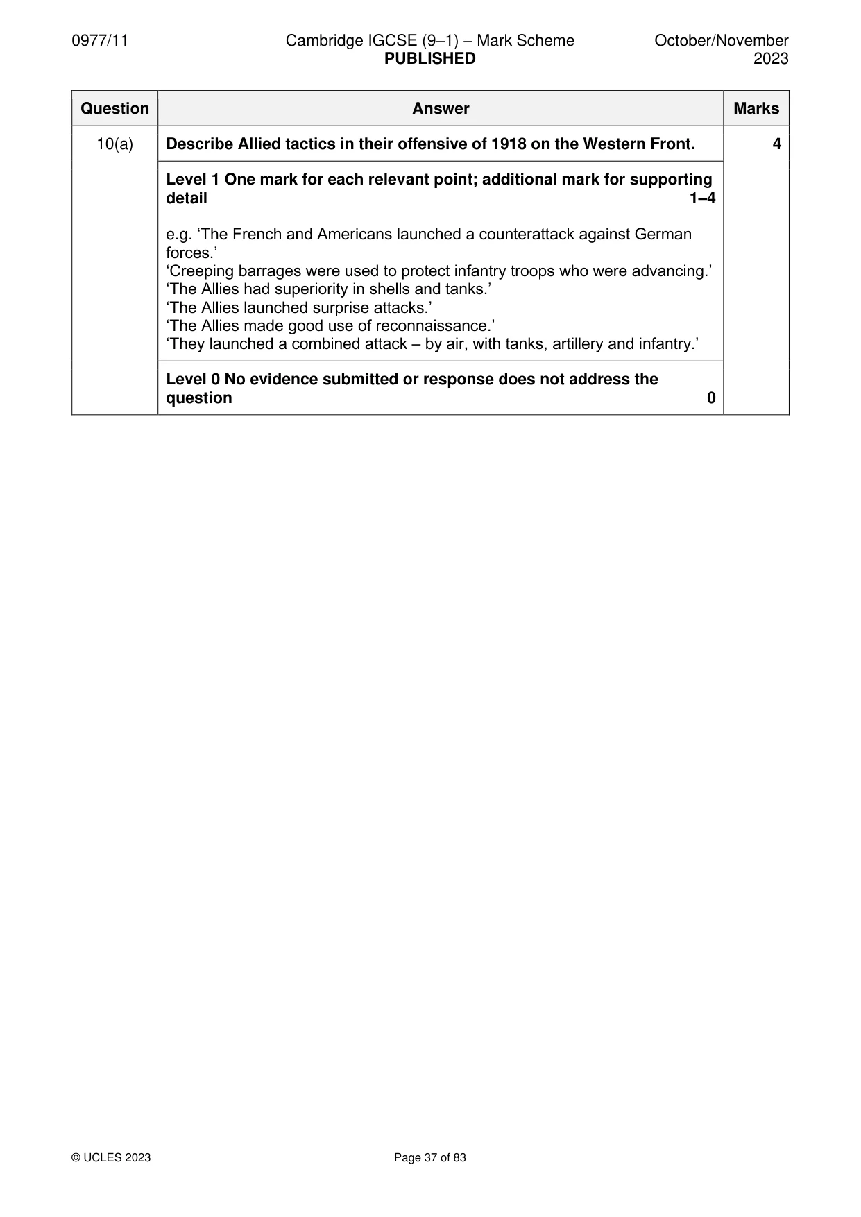 Mark scheme, page 37 of 83
