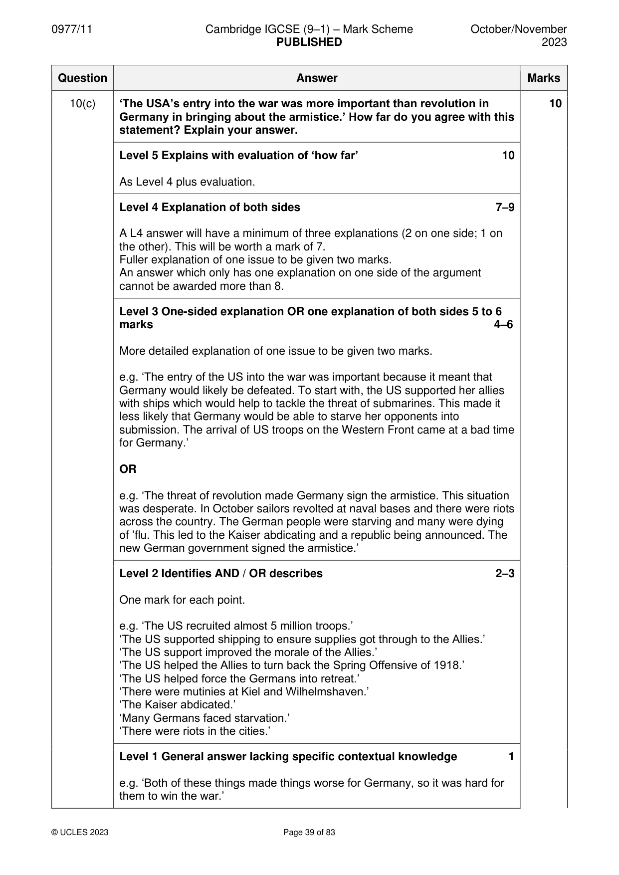 Mark scheme, page 39 of 83