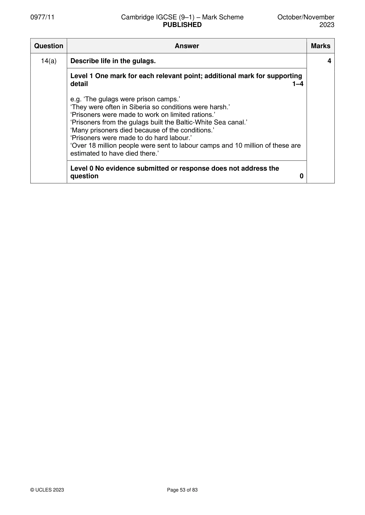 Mark scheme, page 53 of 83