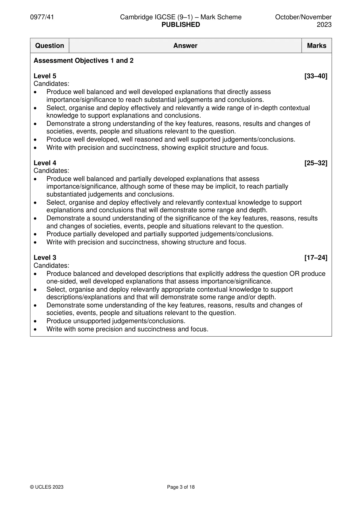Mark scheme, page 3 of 18