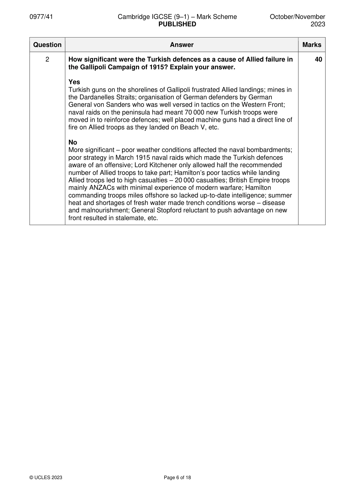Mark scheme, page 6 of 18