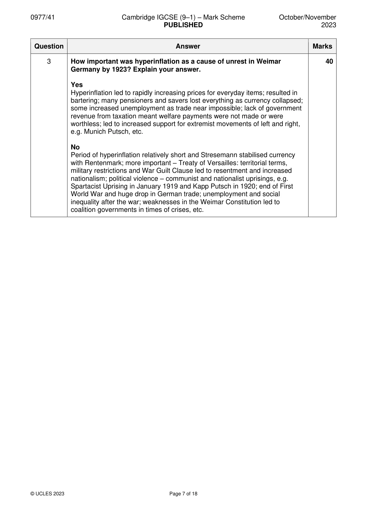 Mark scheme, page 7 of 18