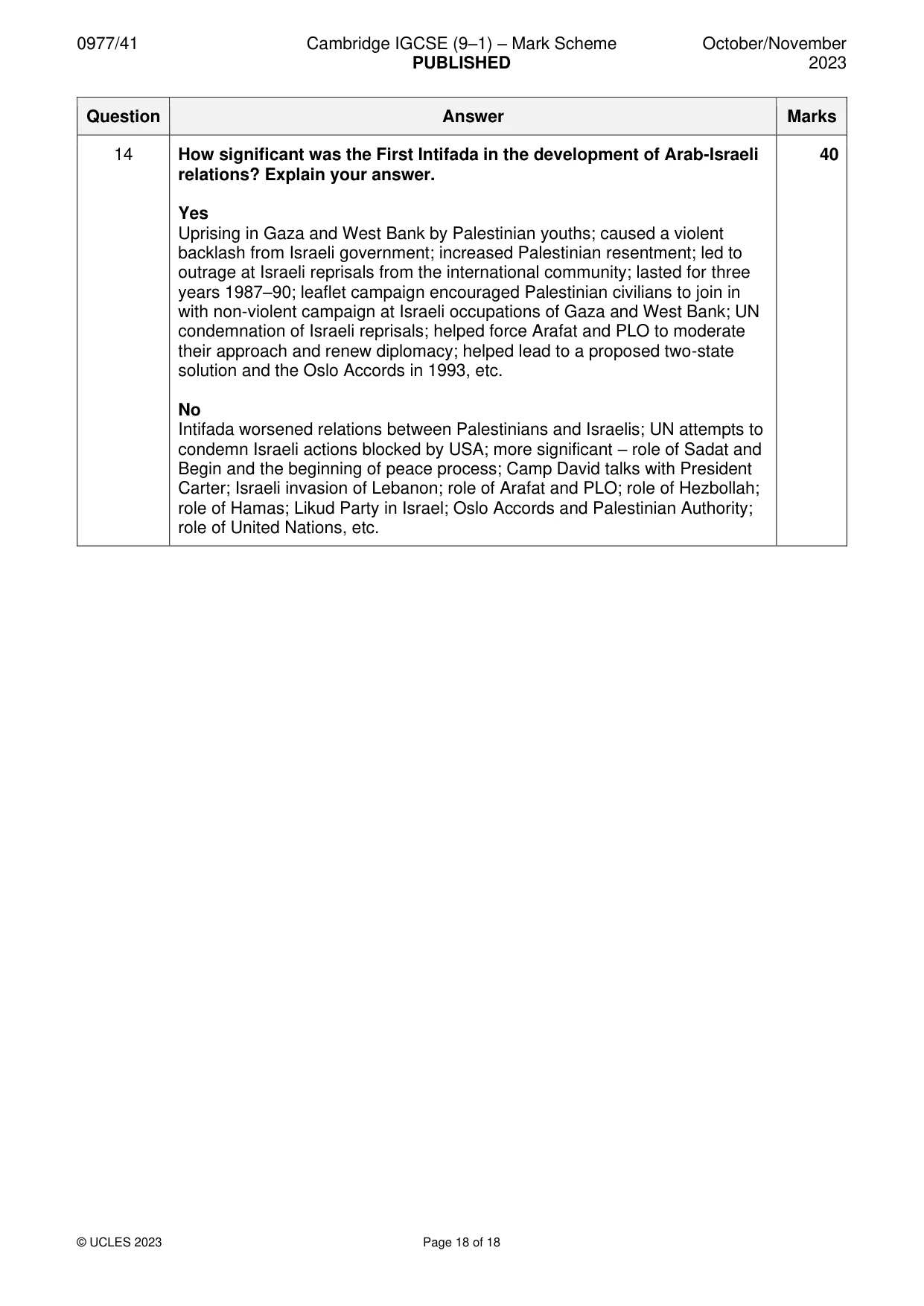 Mark scheme, page 18 of 18