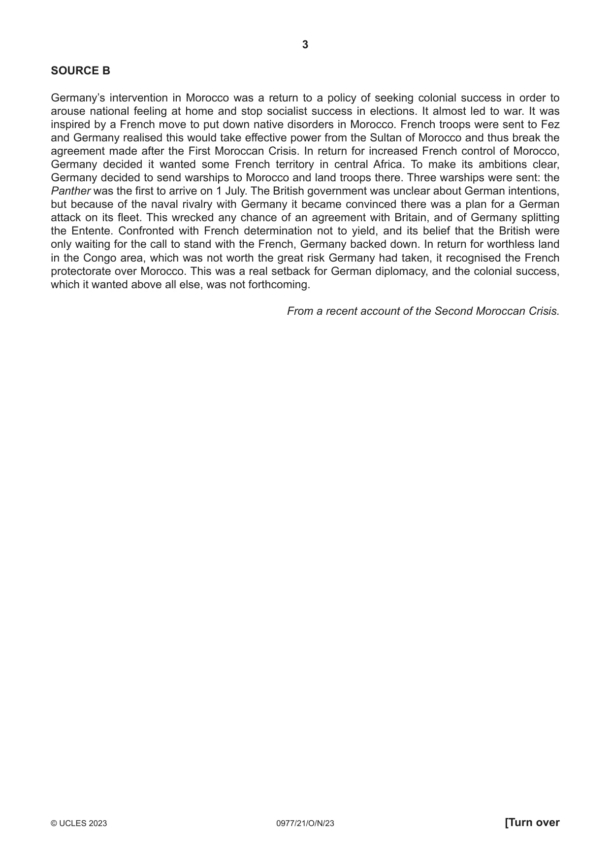 Cambridge IGCSE History (9-1) 0977 2023 Oct/Nov Paper 2 · Variant 1 question paper, page 3 of 12