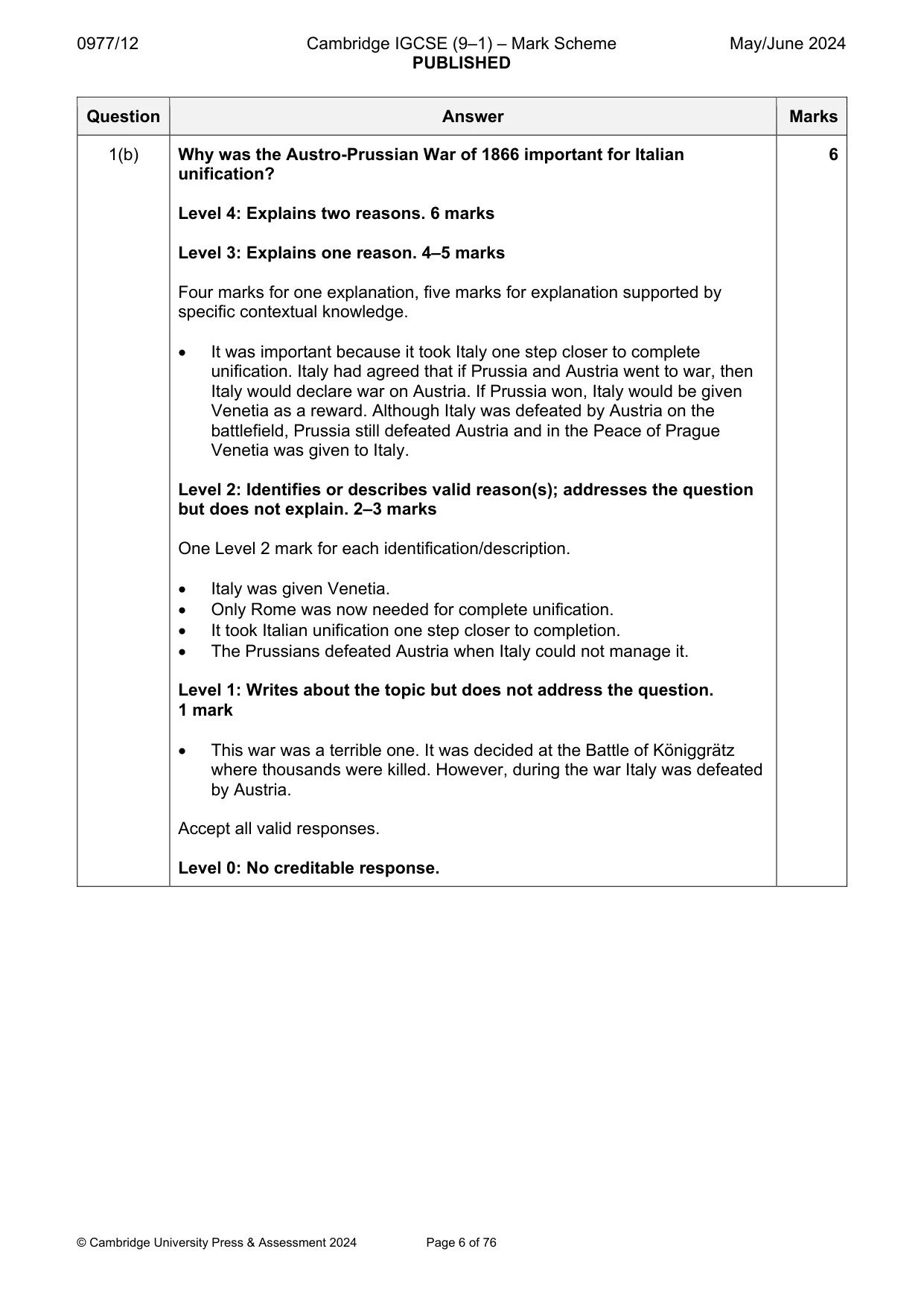 Mark scheme, page 6 of 76