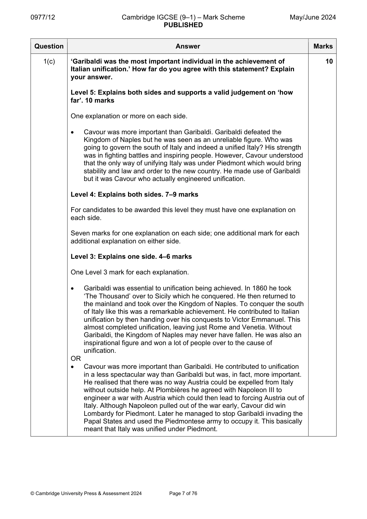 Mark scheme, page 7 of 76