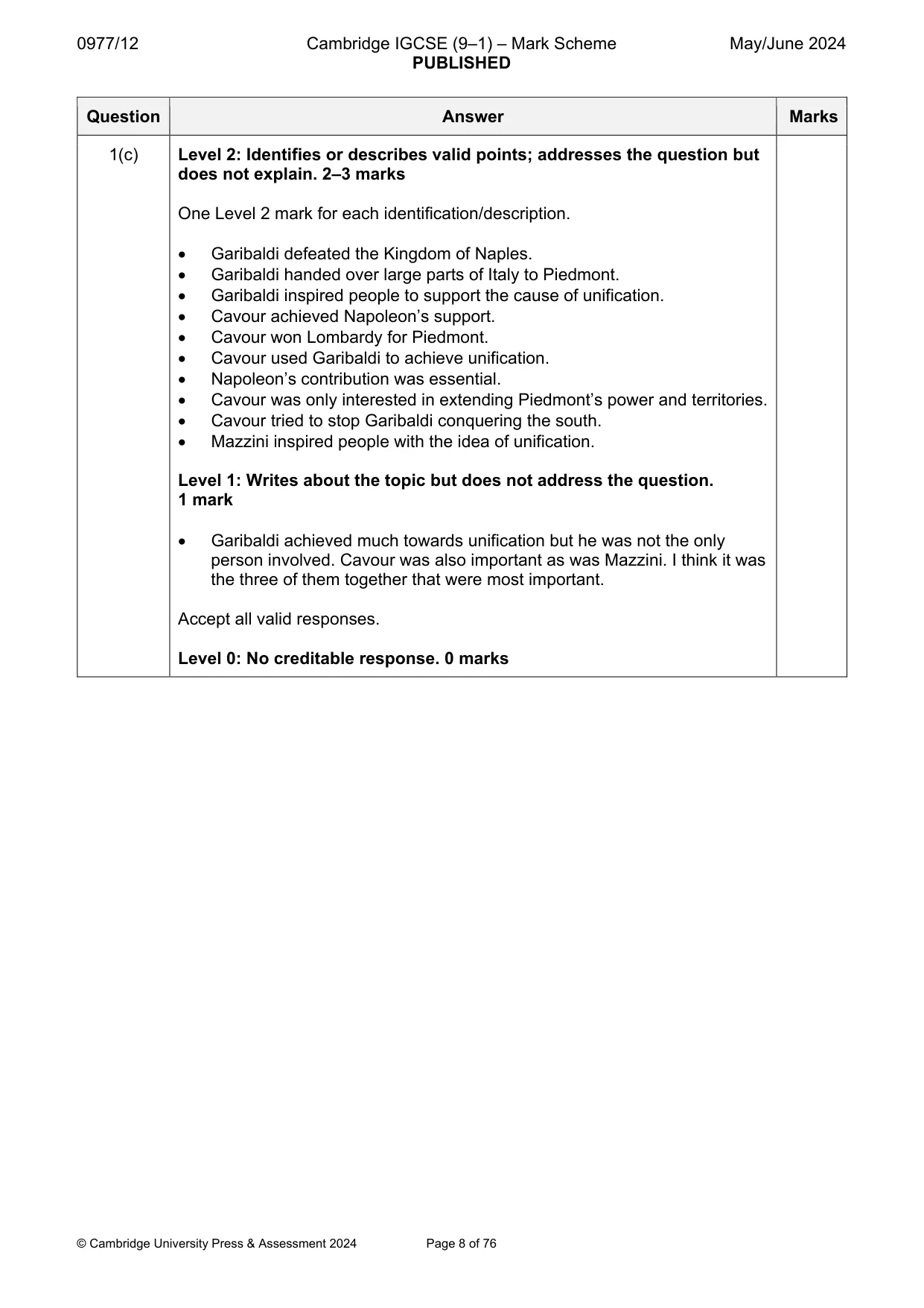 Mark scheme, page 8 of 76