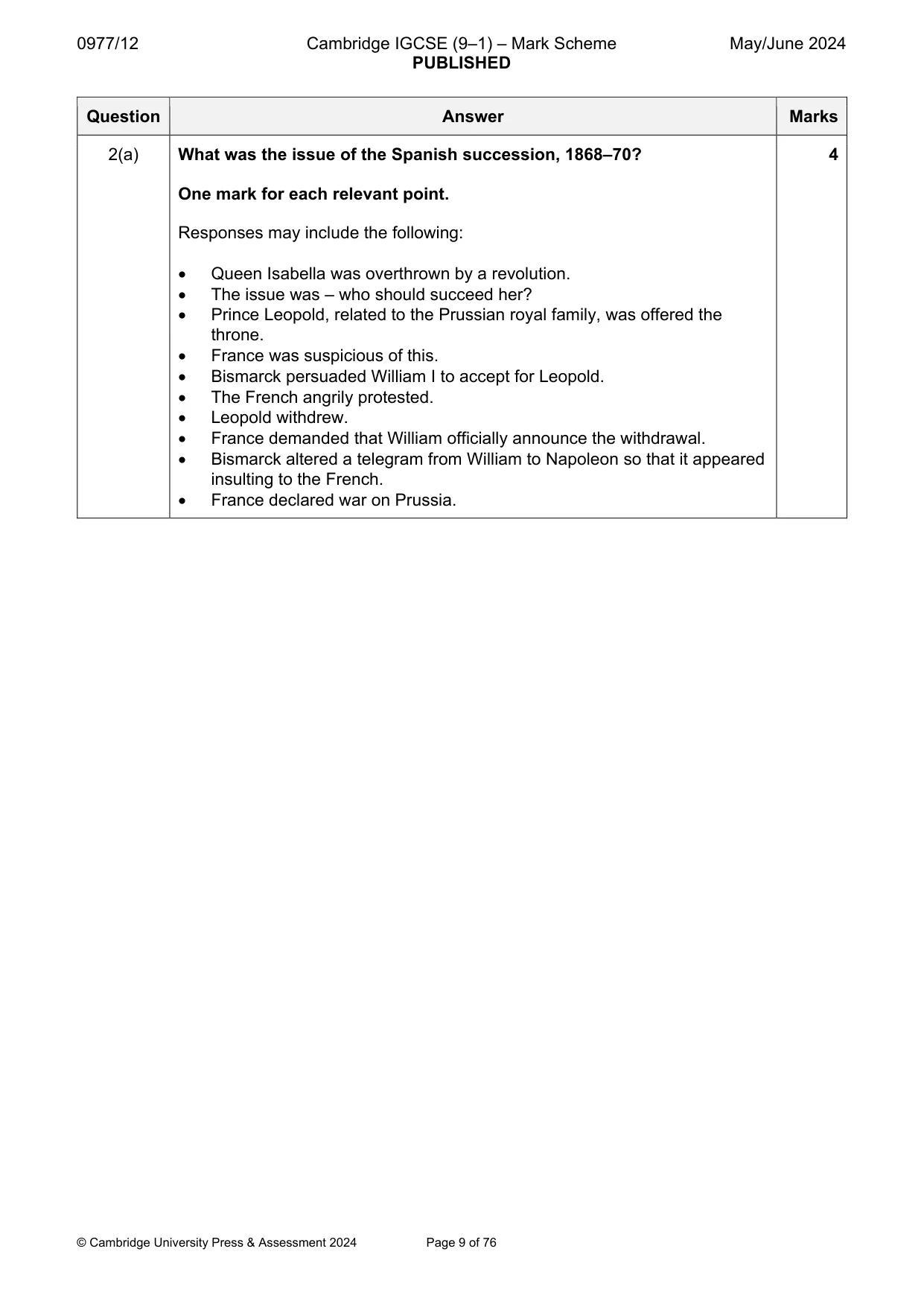 Mark scheme, page 9 of 76