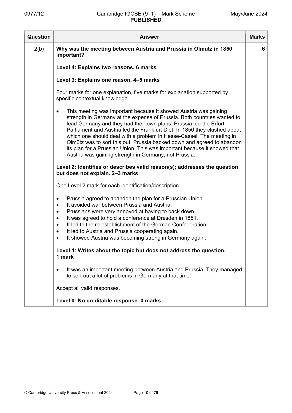 Mark scheme, page 10 of 76