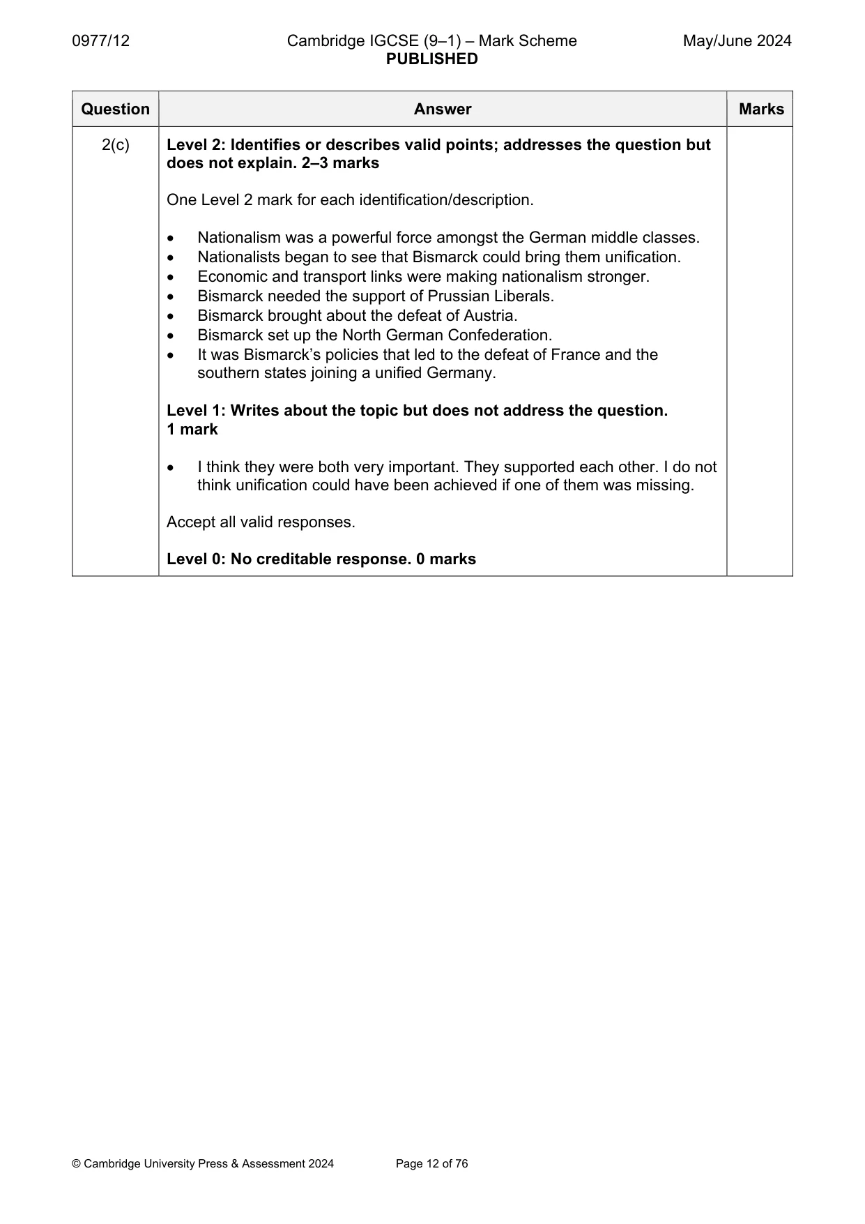 Mark scheme, page 12 of 76