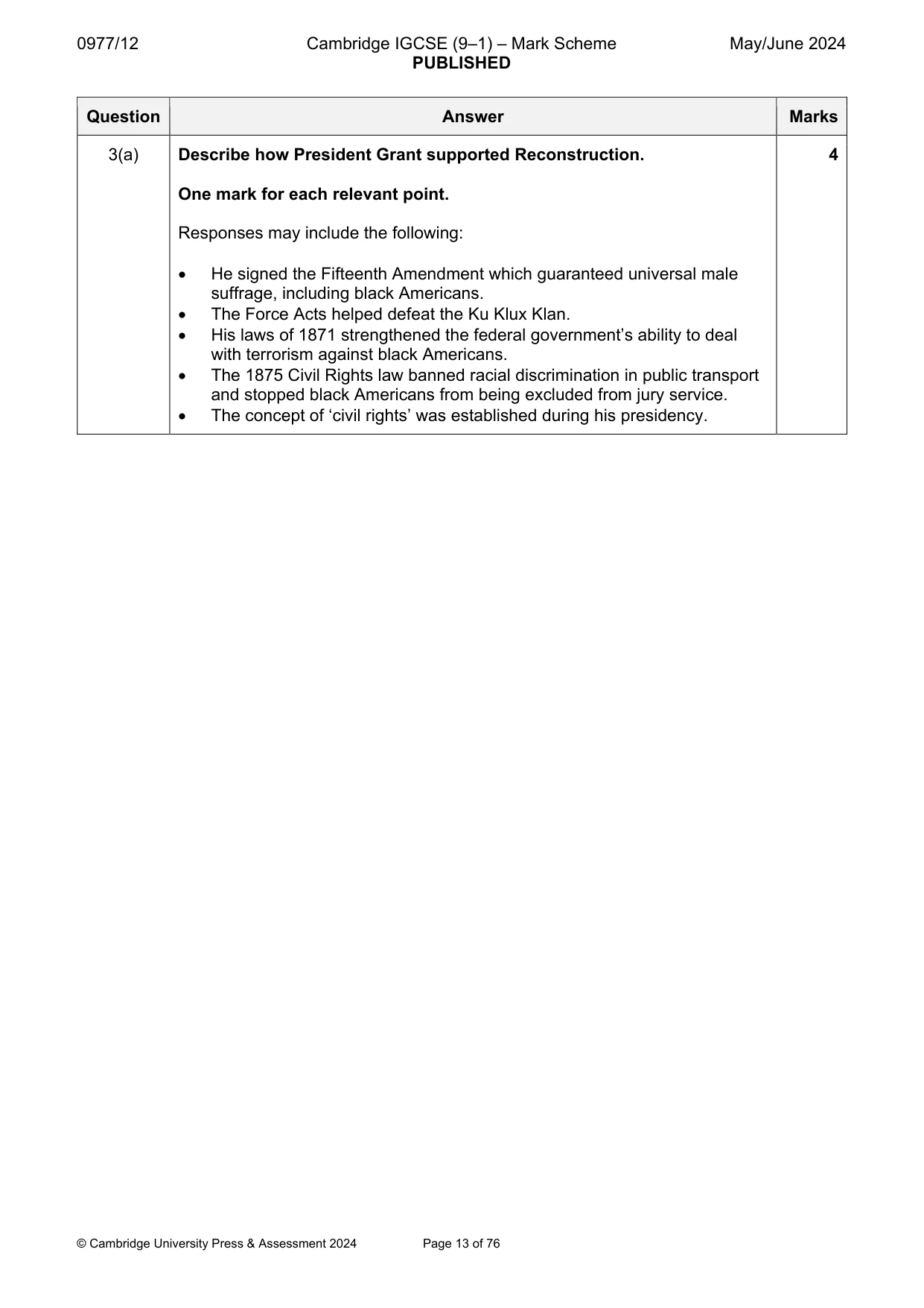 Mark scheme, page 13 of 76
