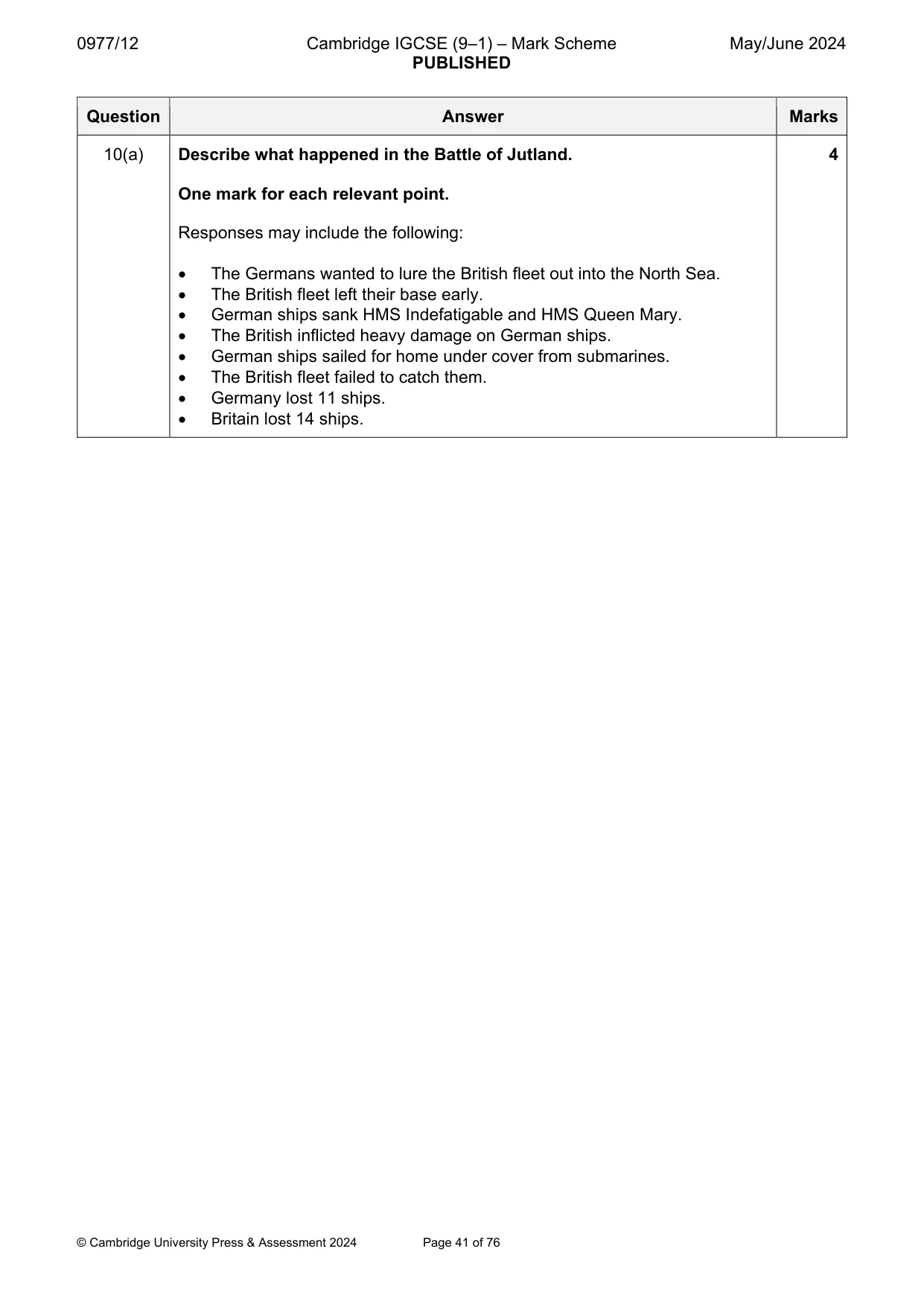 Mark scheme, page 41 of 76