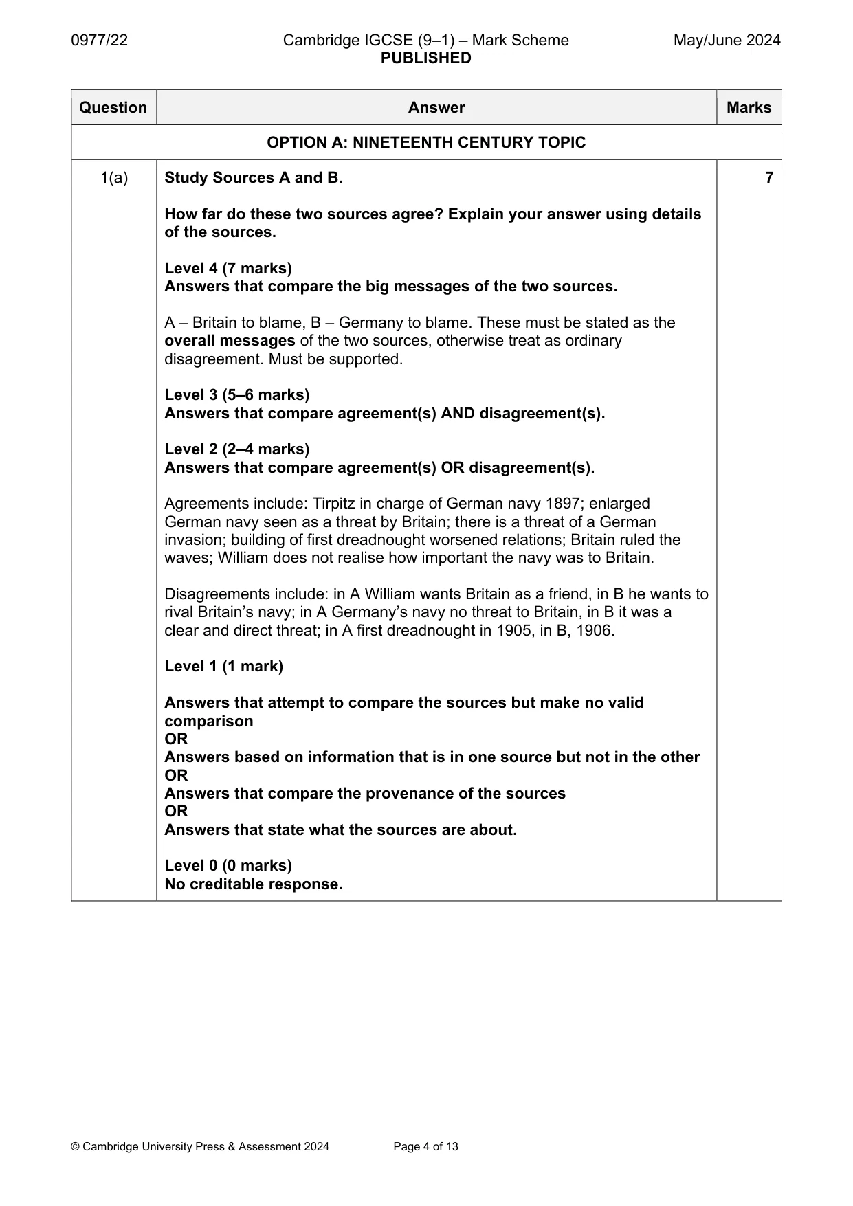 Mark scheme, page 4 of 13