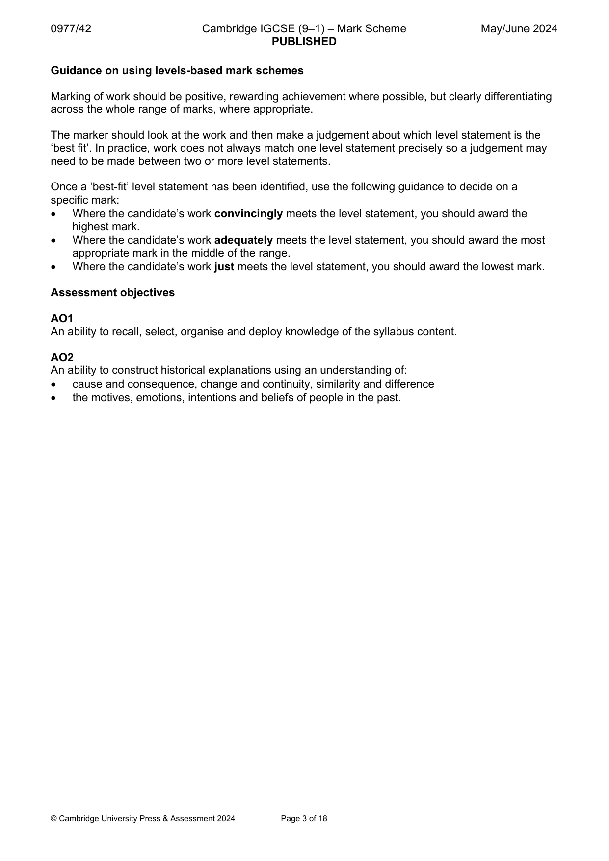 Mark scheme, page 3 of 18