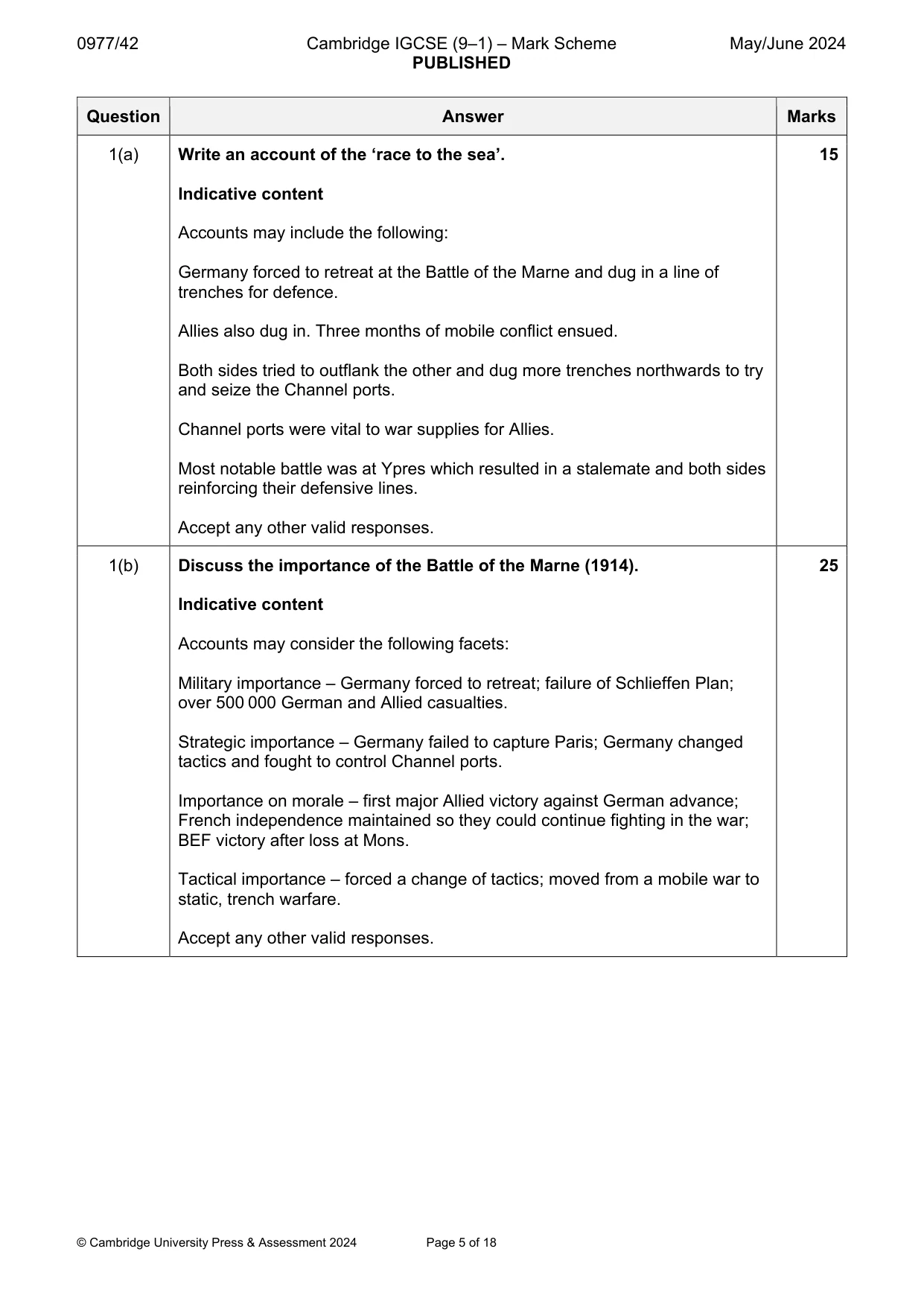Mark scheme, page 5 of 18