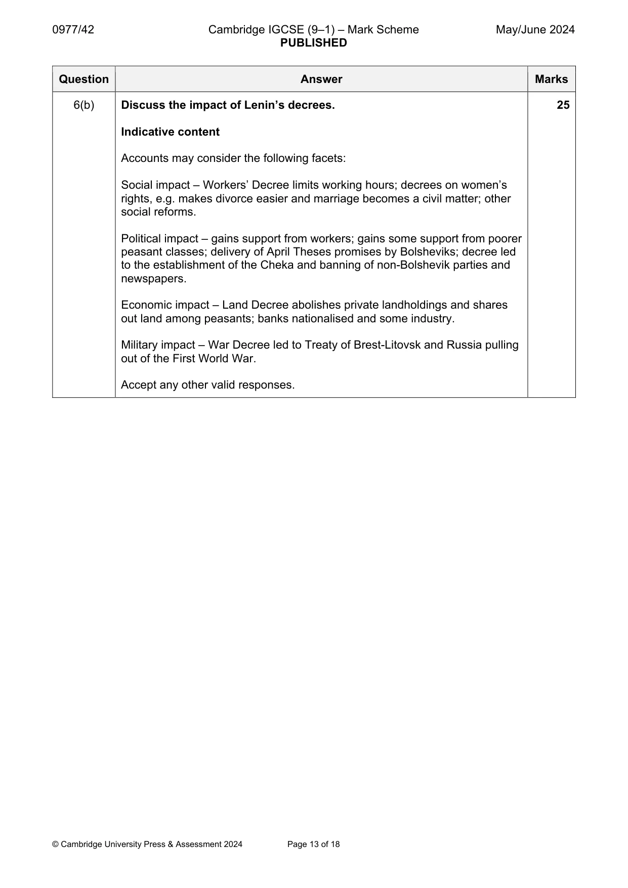 Mark scheme, page 13 of 18