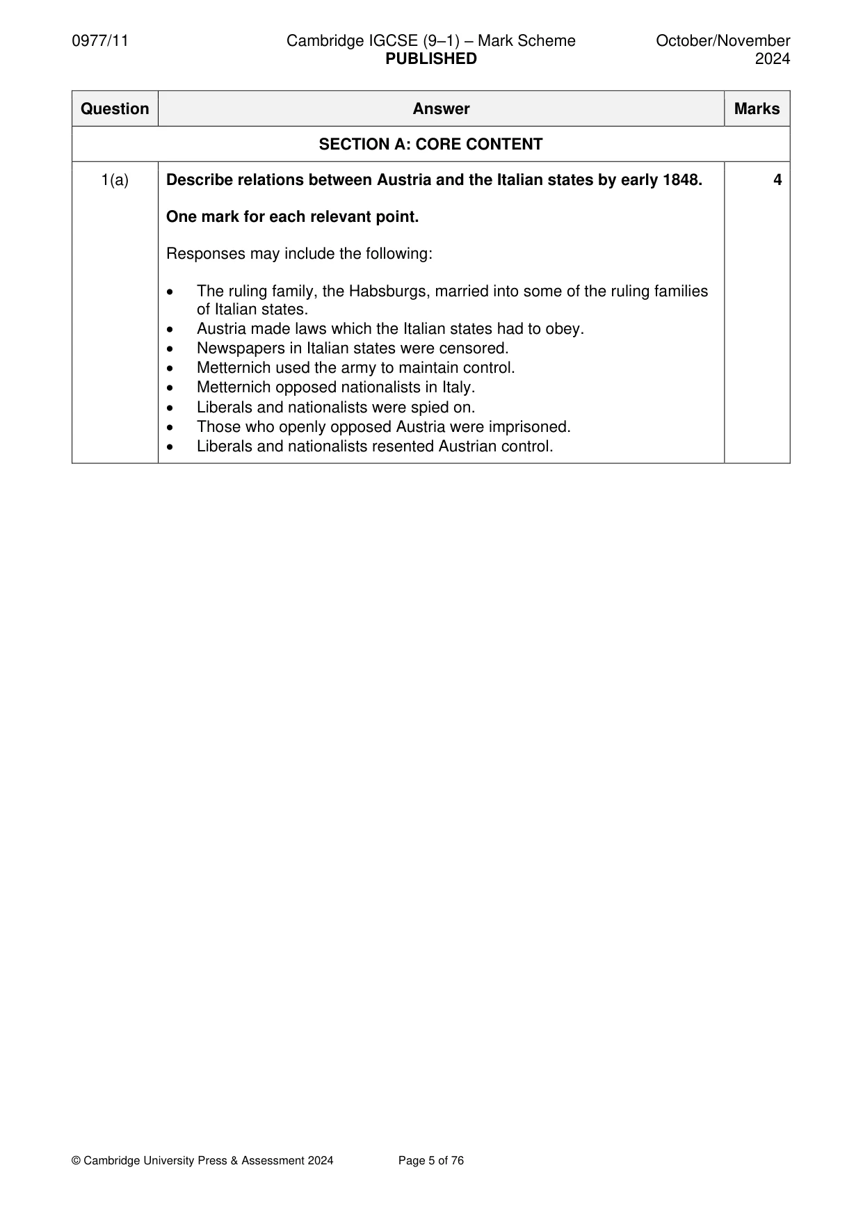 Mark scheme, page 5 of 76