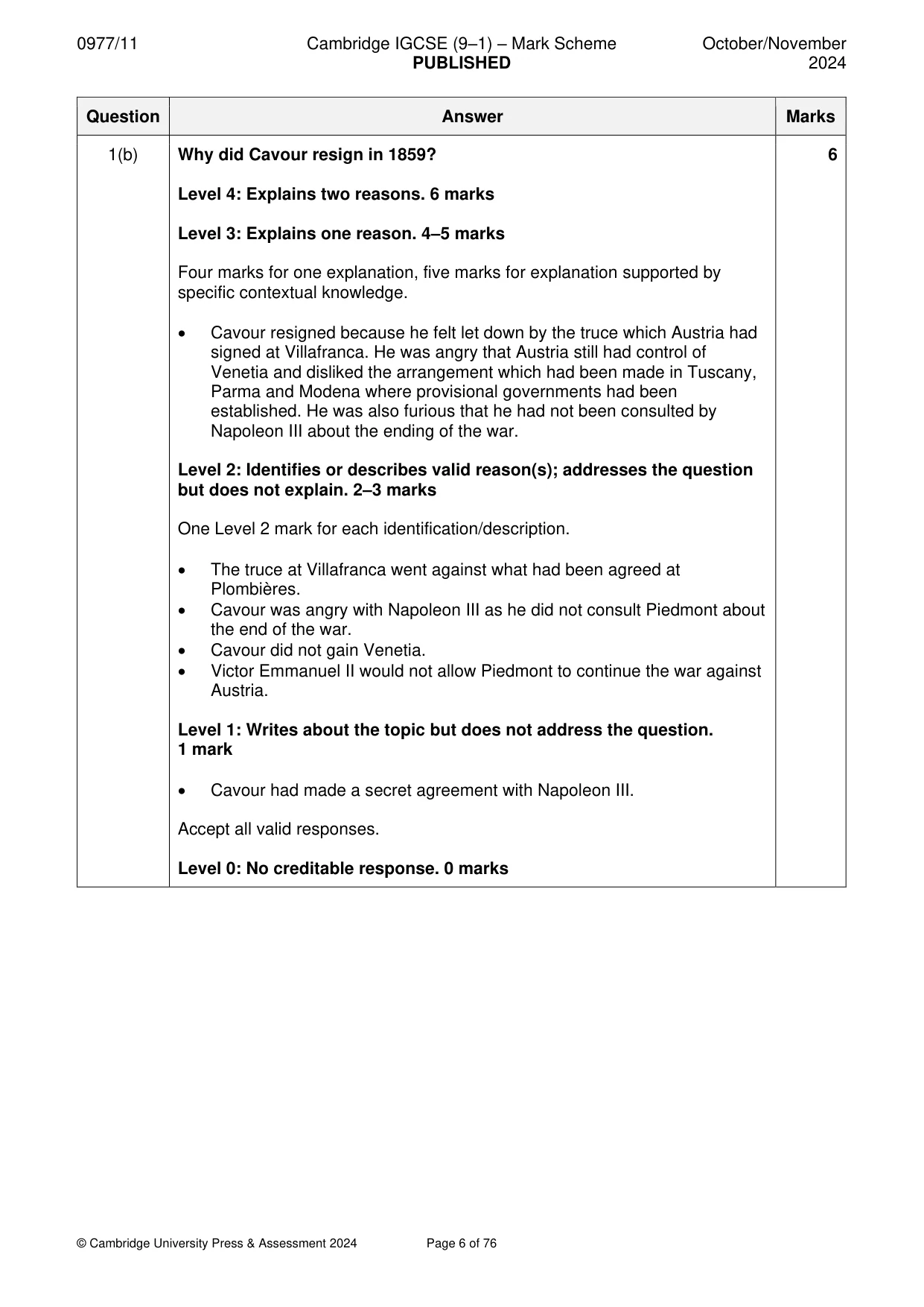 Mark scheme, page 6 of 76