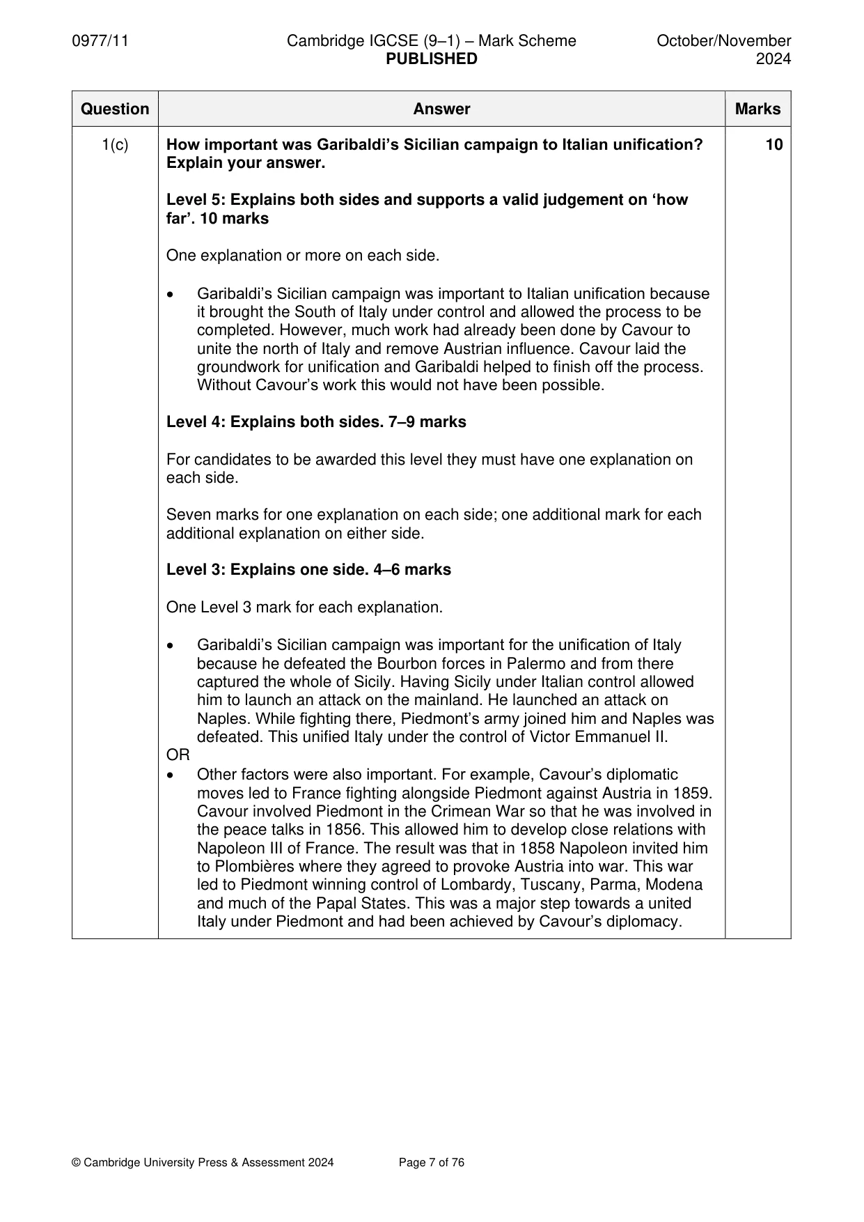 Mark scheme, page 7 of 76