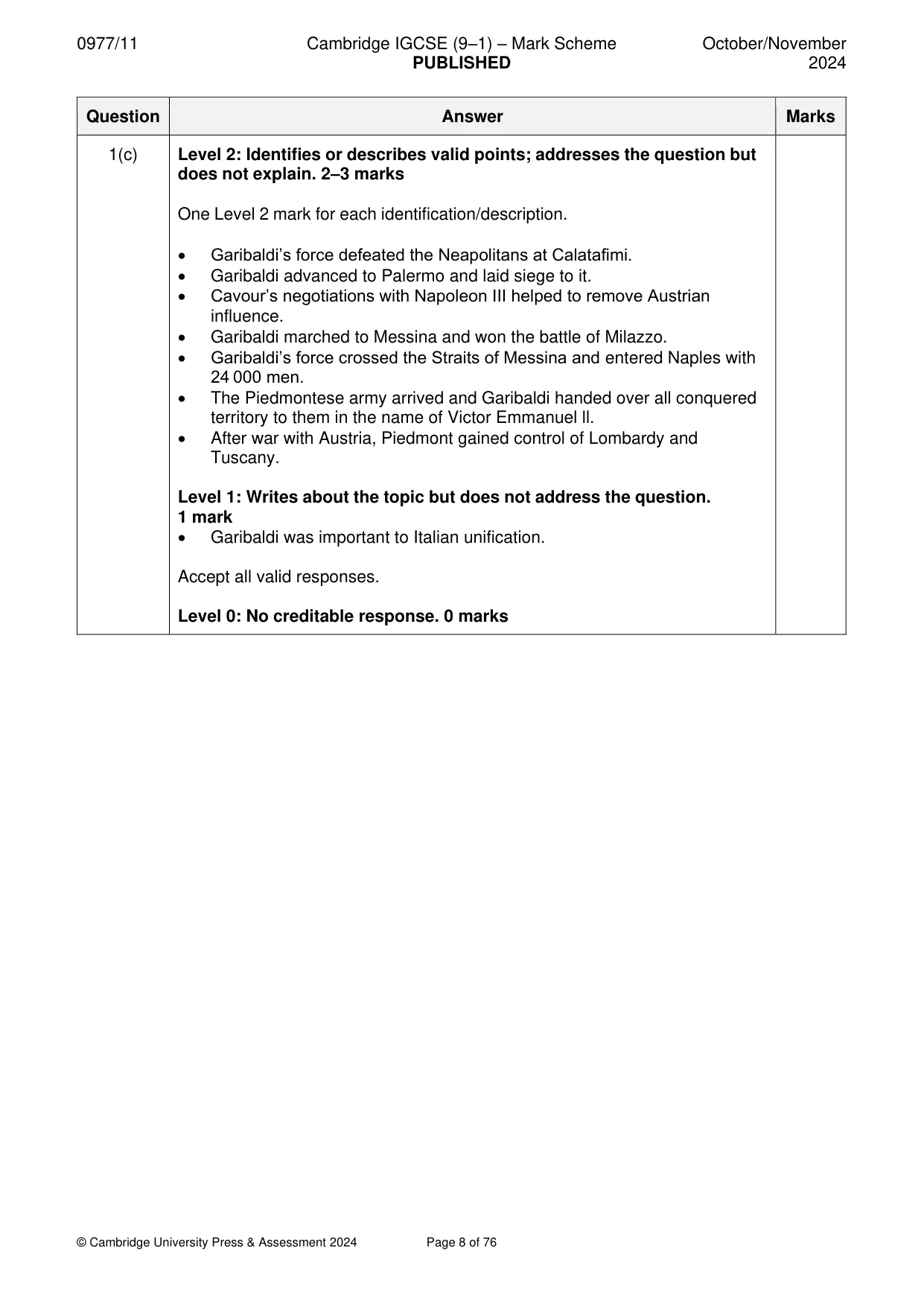 Mark scheme, page 8 of 76
