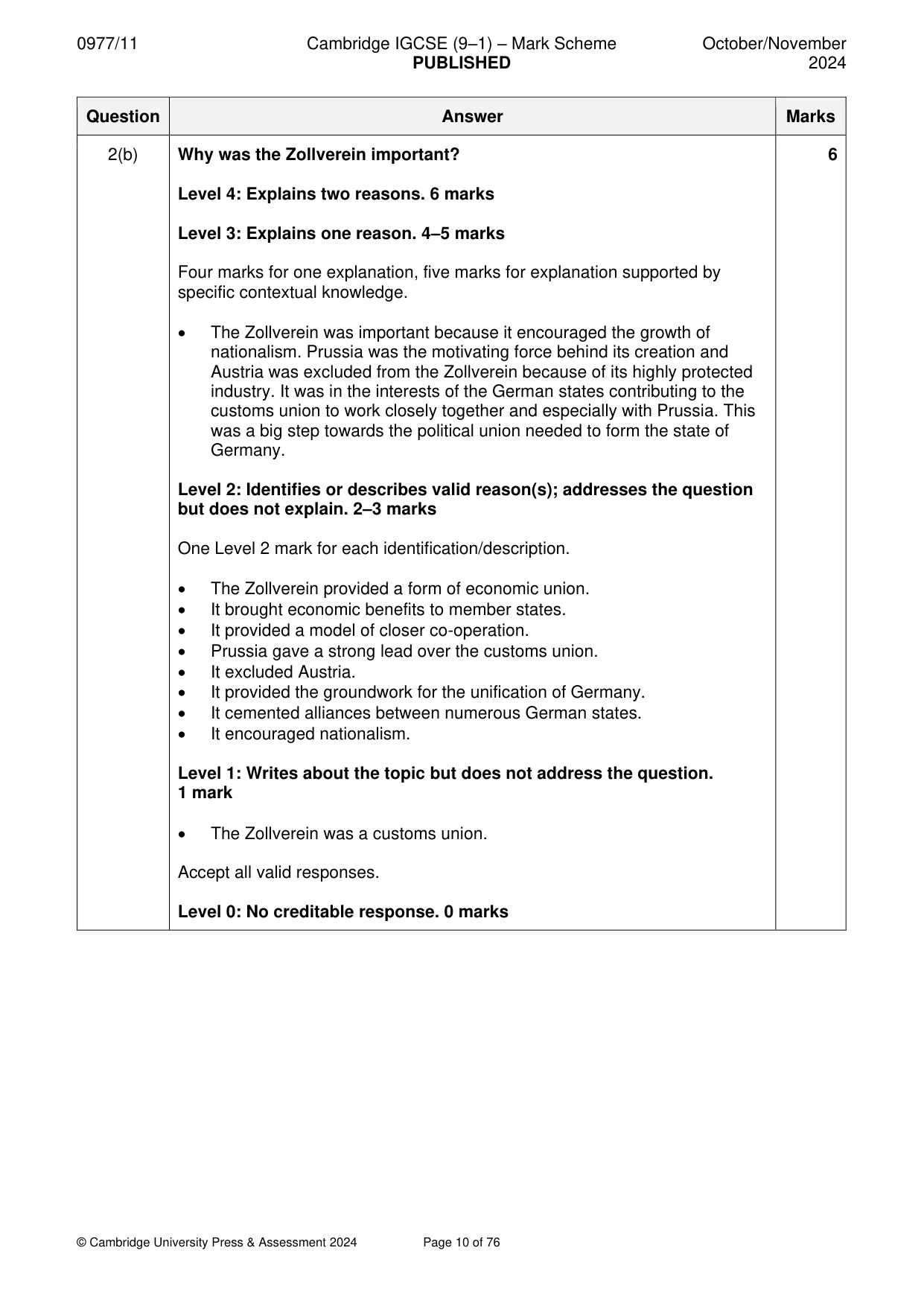 Mark scheme, page 10 of 76