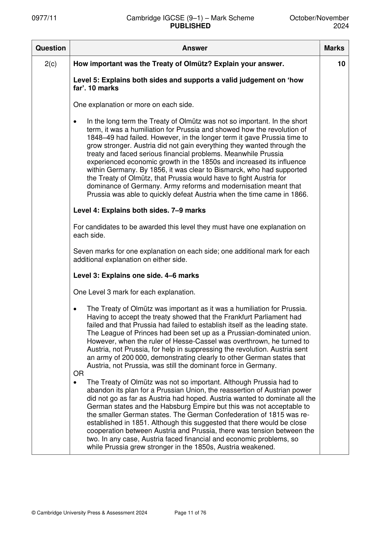 Mark scheme, page 11 of 76