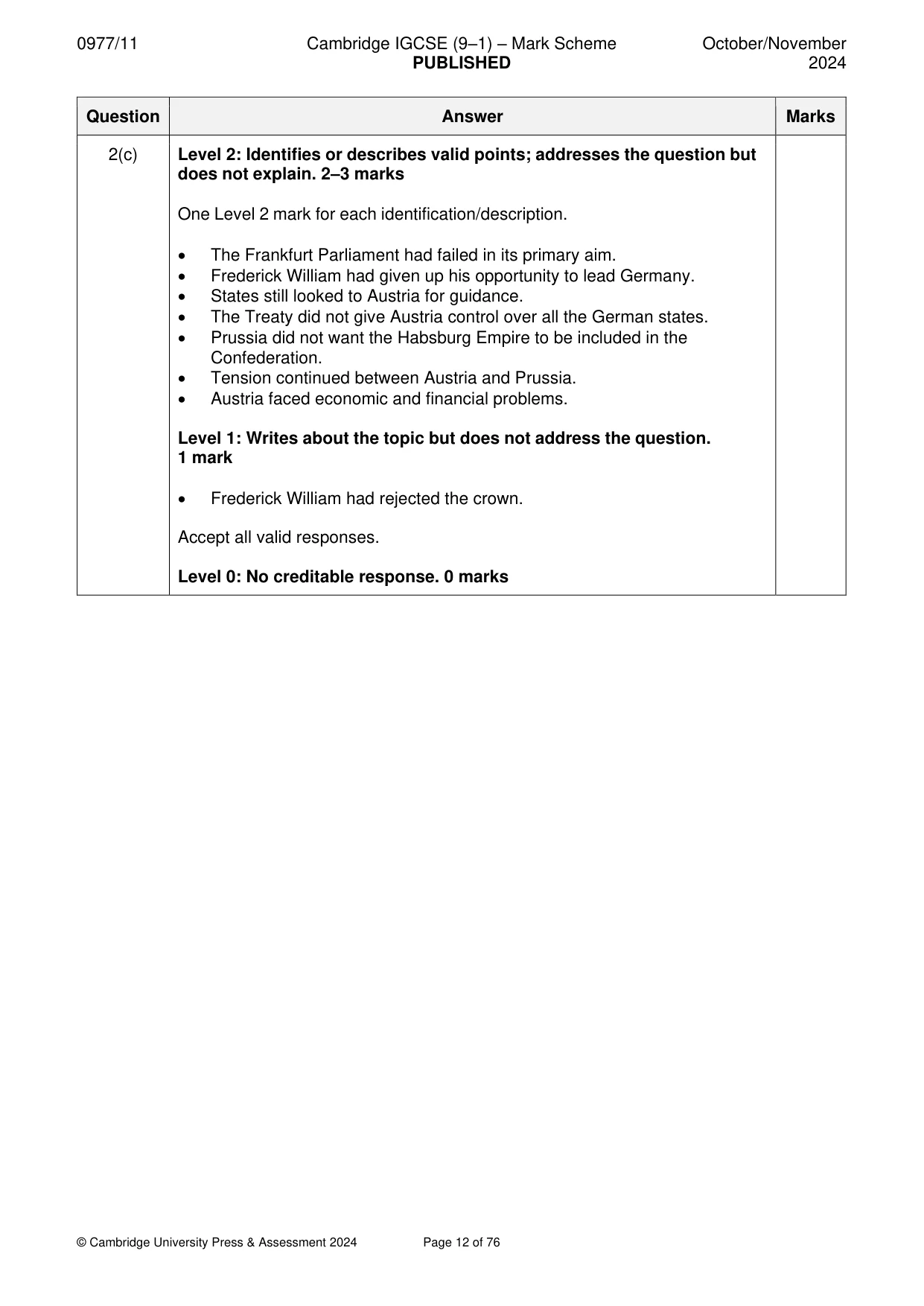 Mark scheme, page 12 of 76
