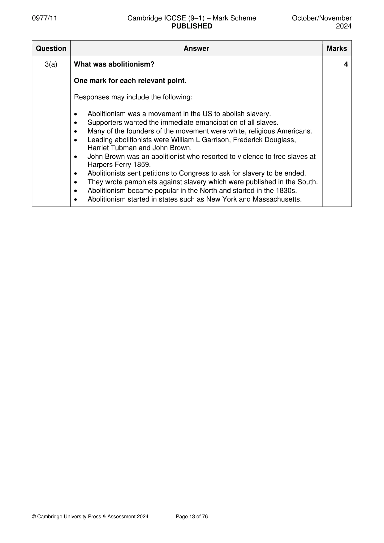 Mark scheme, page 13 of 76