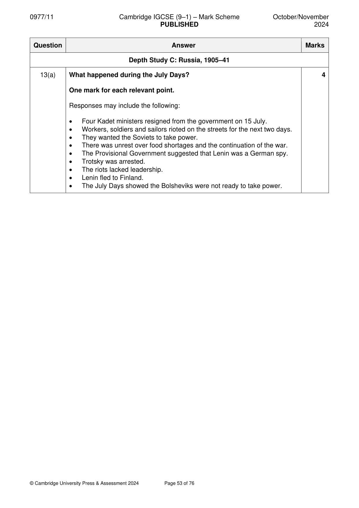 Mark scheme, page 53 of 76