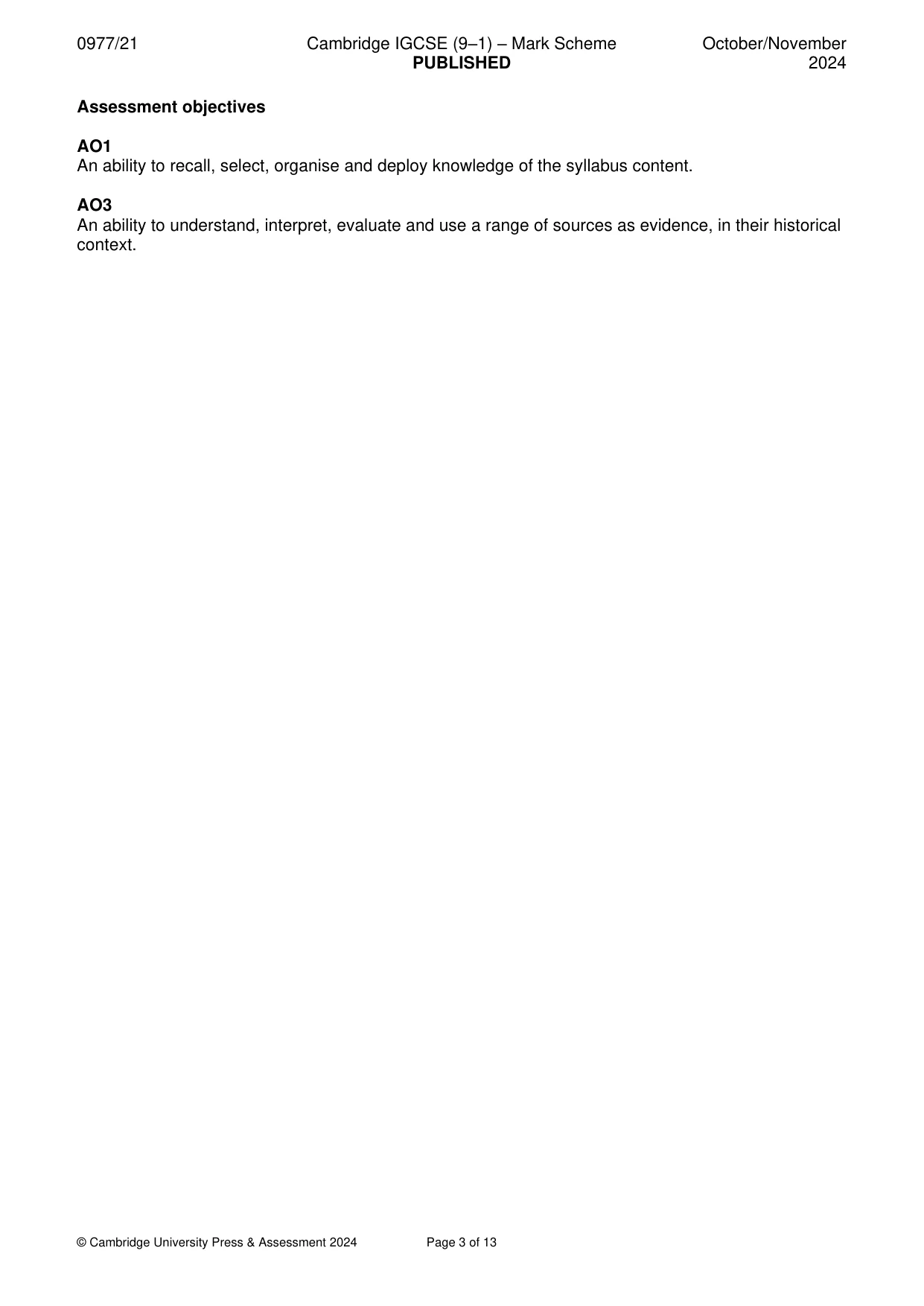 Mark scheme, page 3 of 13