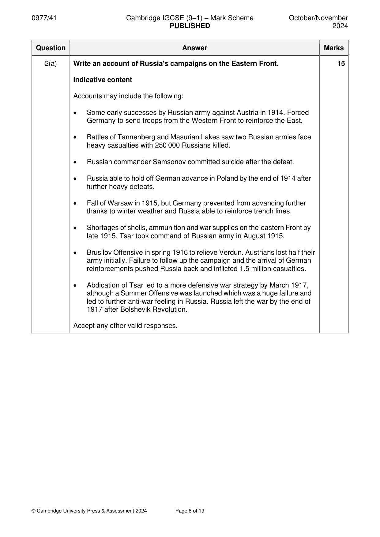 Mark scheme, page 6 of 19