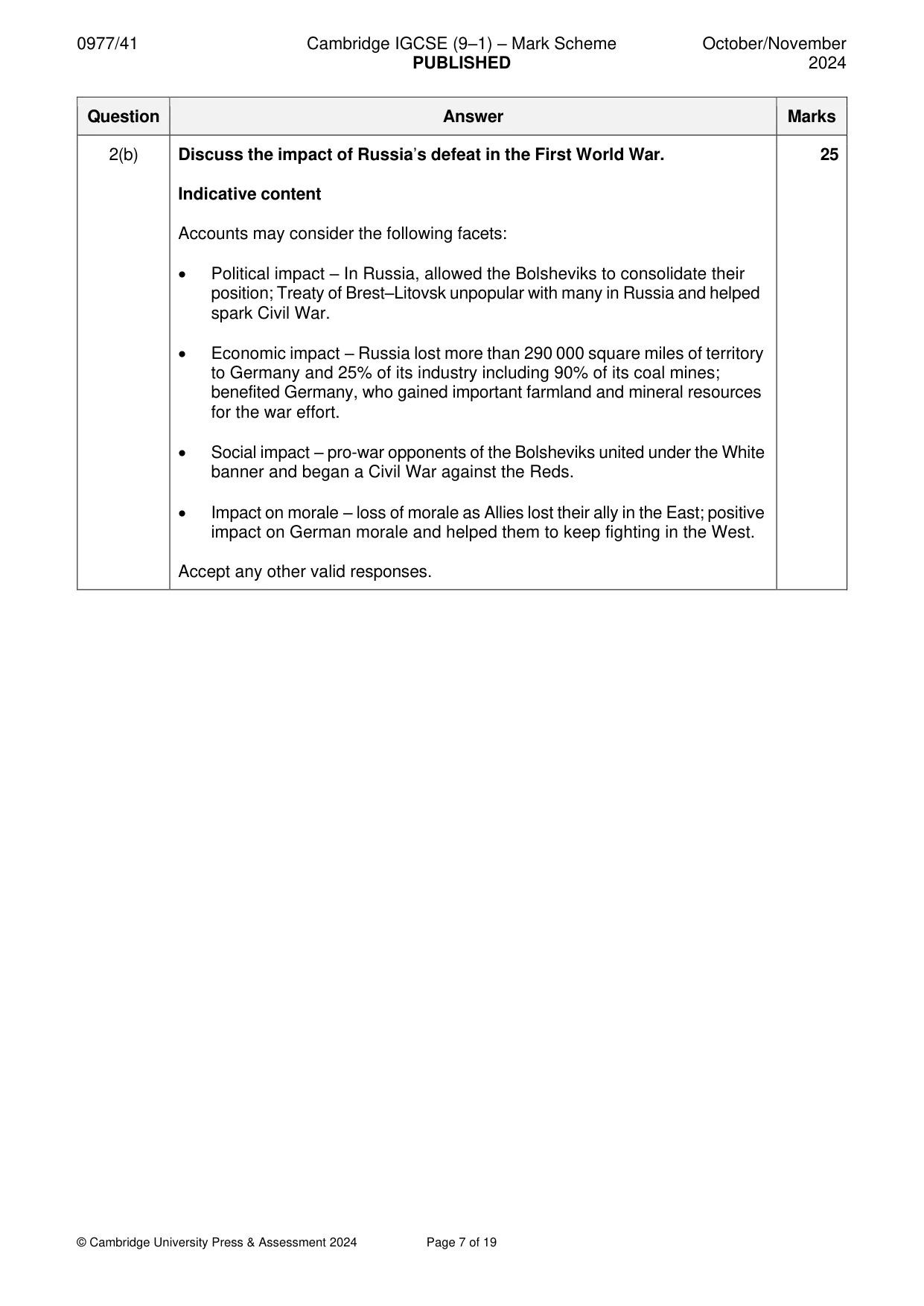 Mark scheme, page 7 of 19