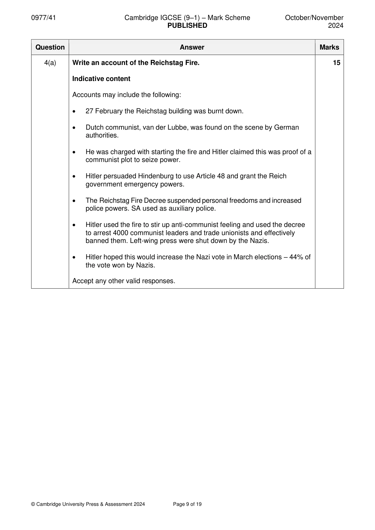 Mark scheme, page 9 of 19