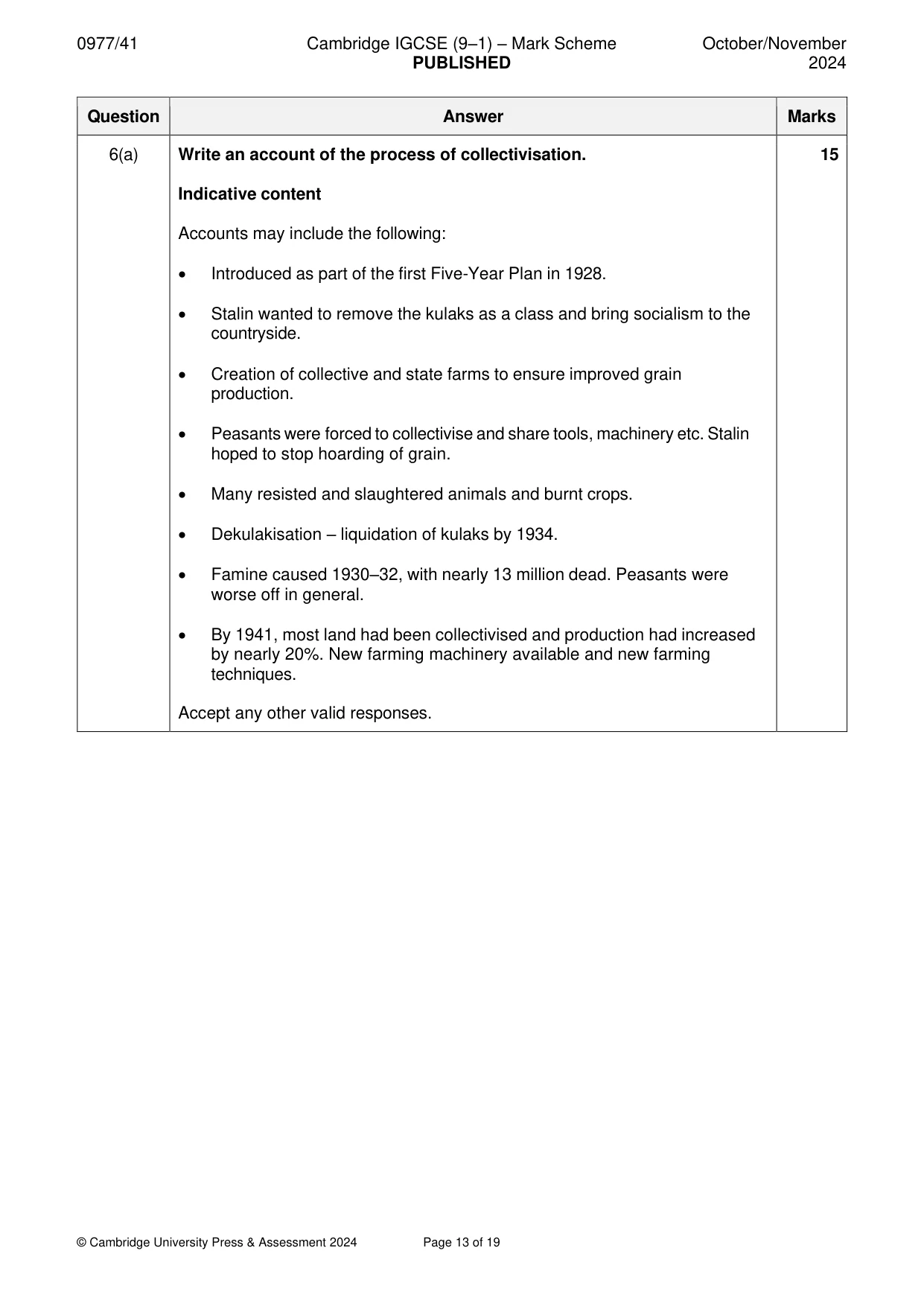 Mark scheme, page 13 of 19