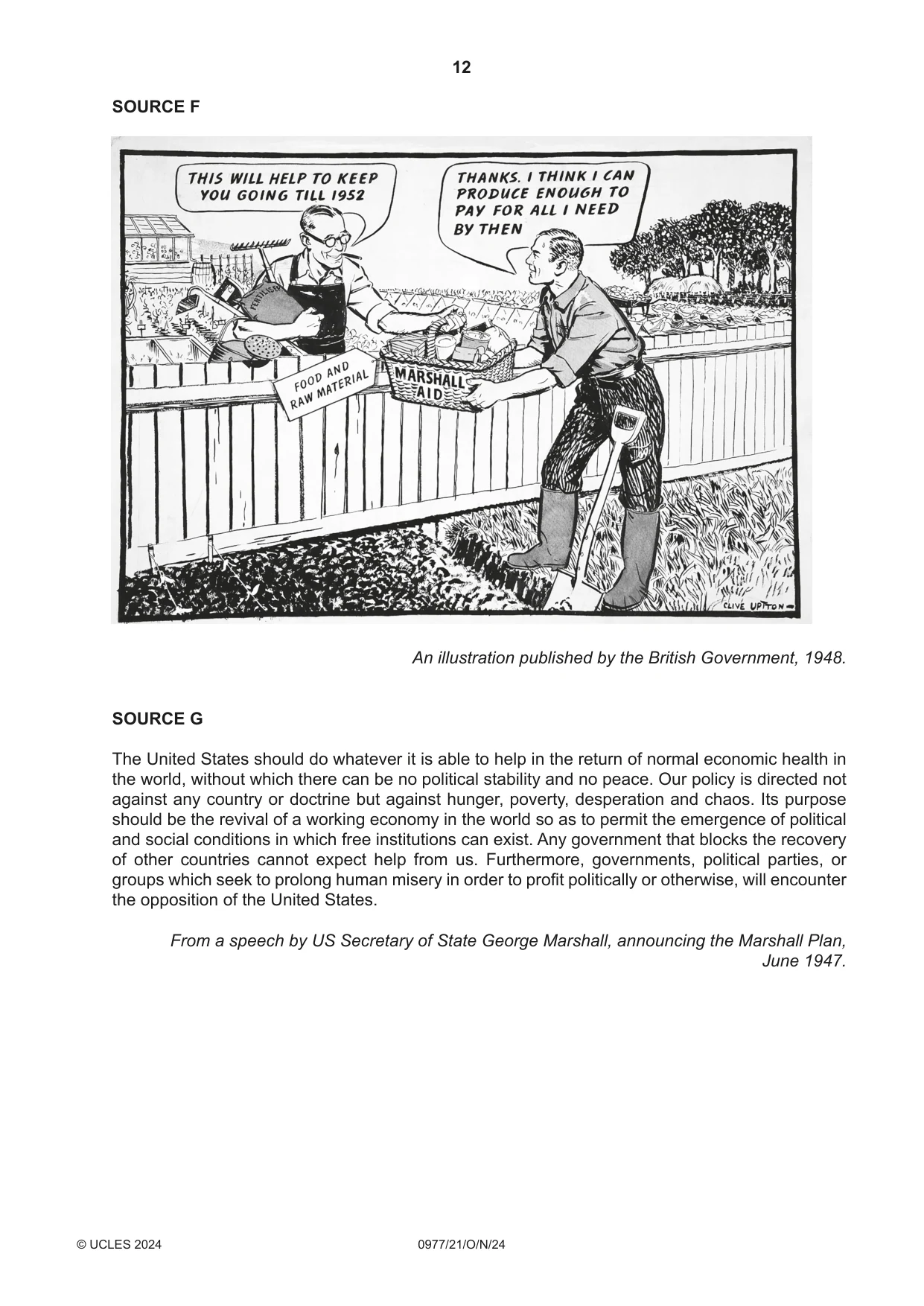 Cambridge IGCSE History (9-1) 0977 2024 Oct/Nov Paper 2 · Variant 1 question paper, page 12 of 16