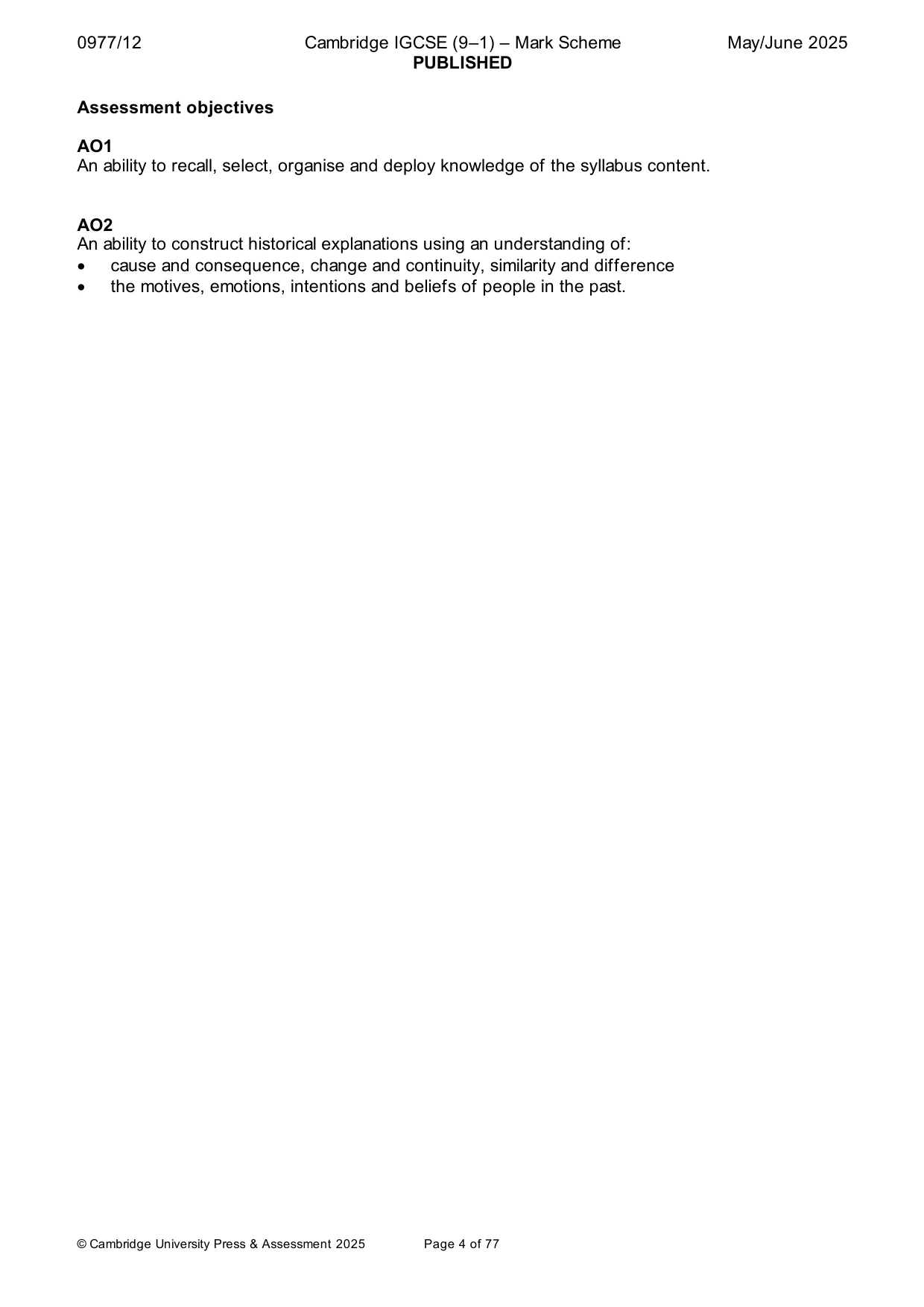 Mark scheme, page 4 of 77