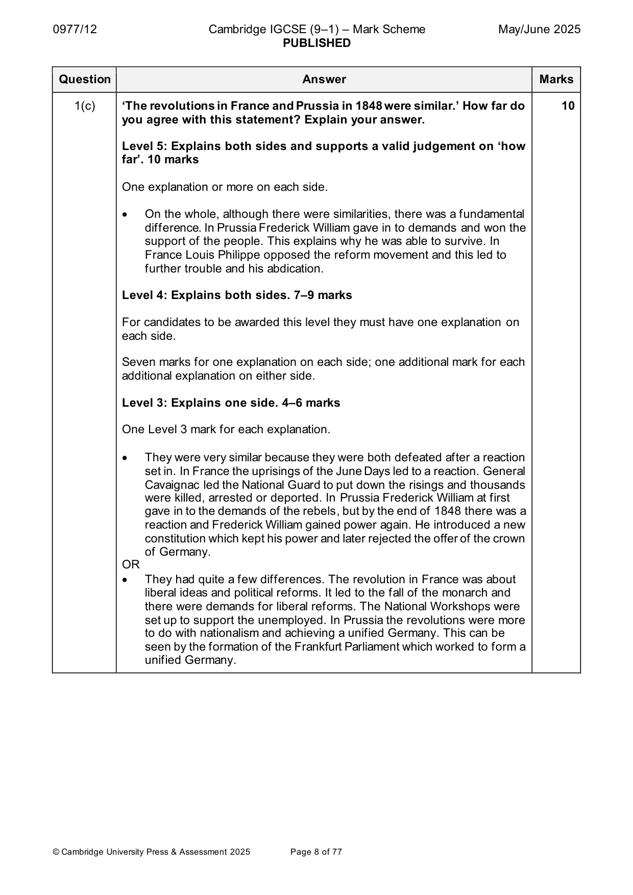 Mark scheme, page 8 of 77