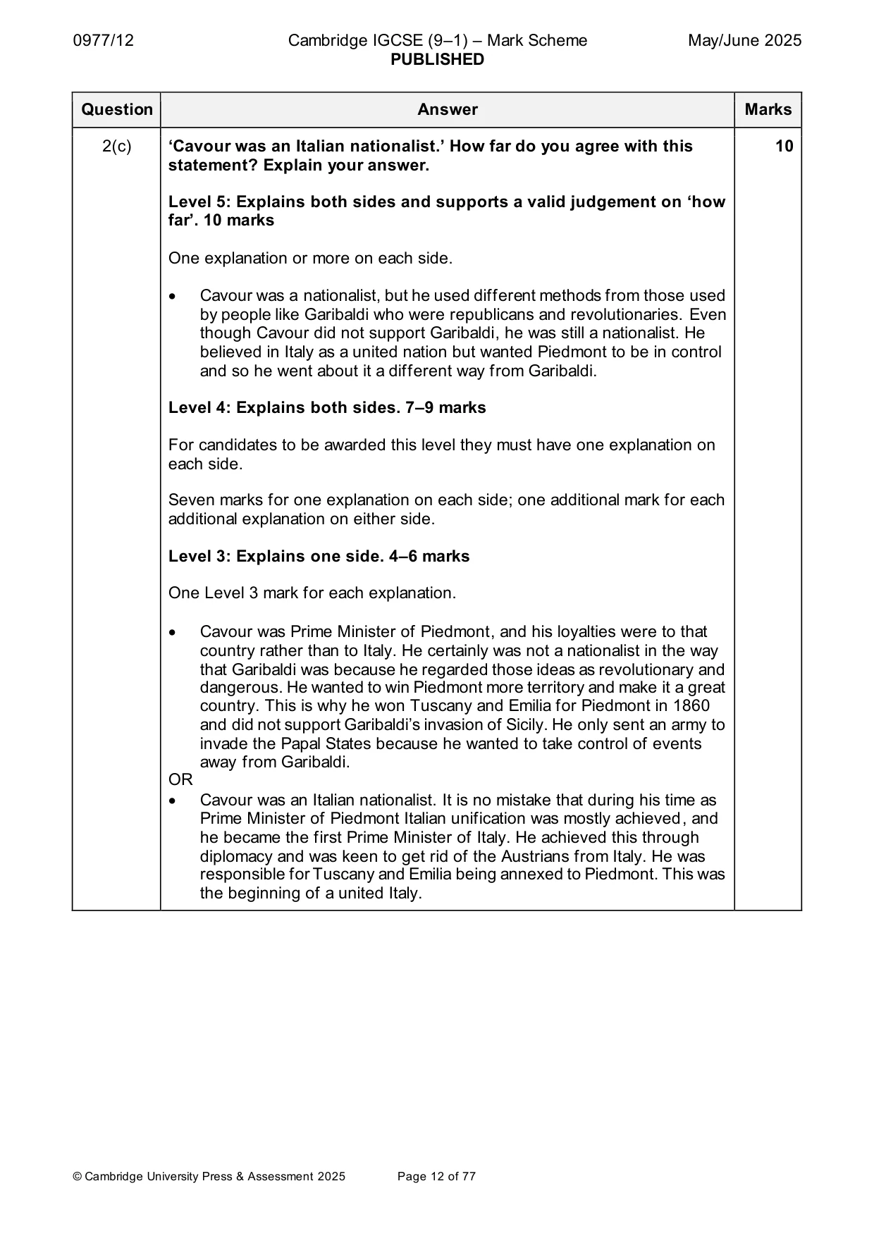 Mark scheme, page 12 of 77