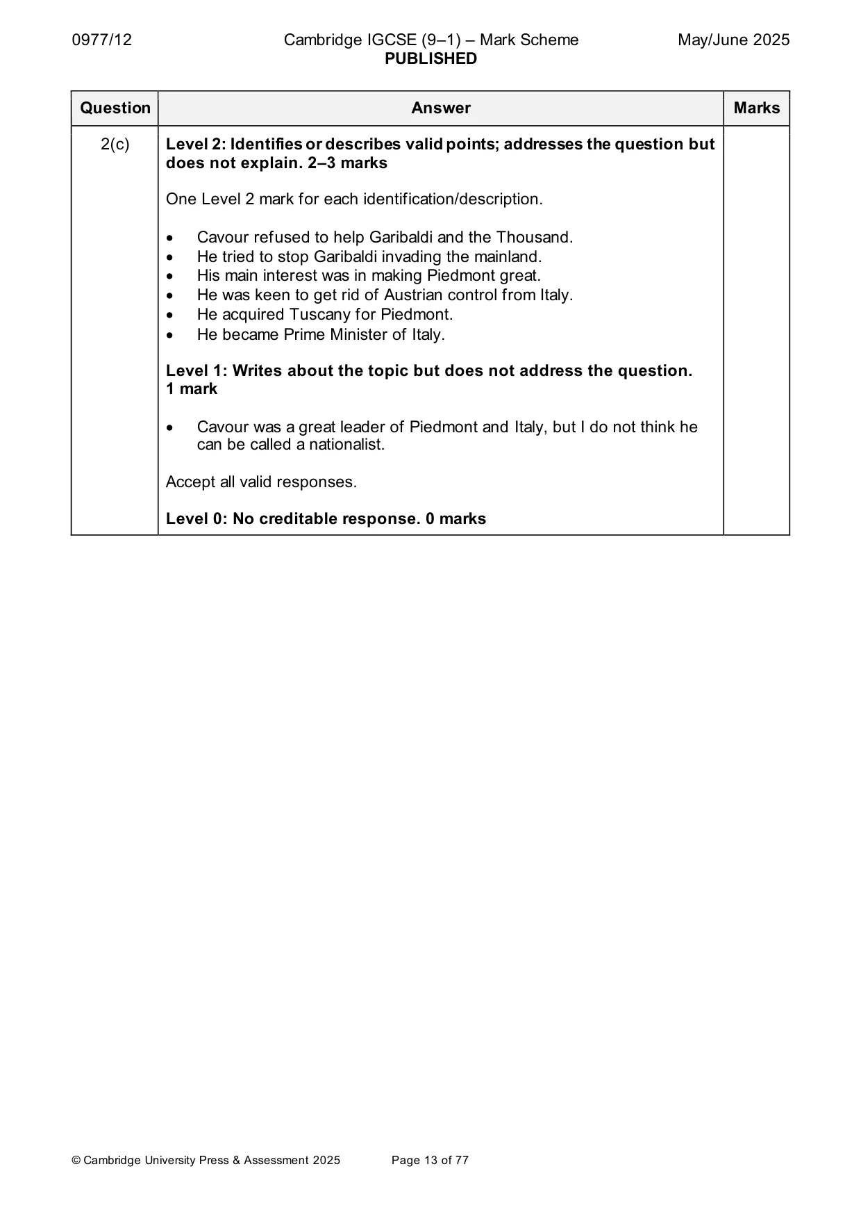 Mark scheme, page 13 of 77