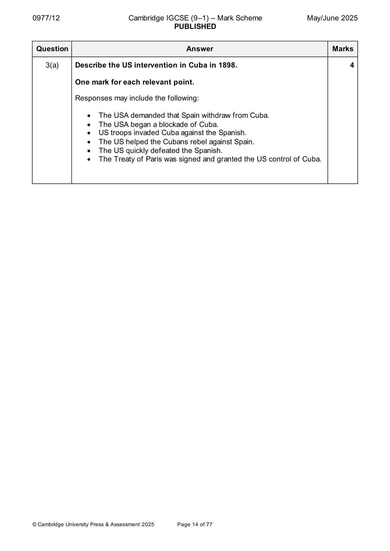 Mark scheme, page 14 of 77