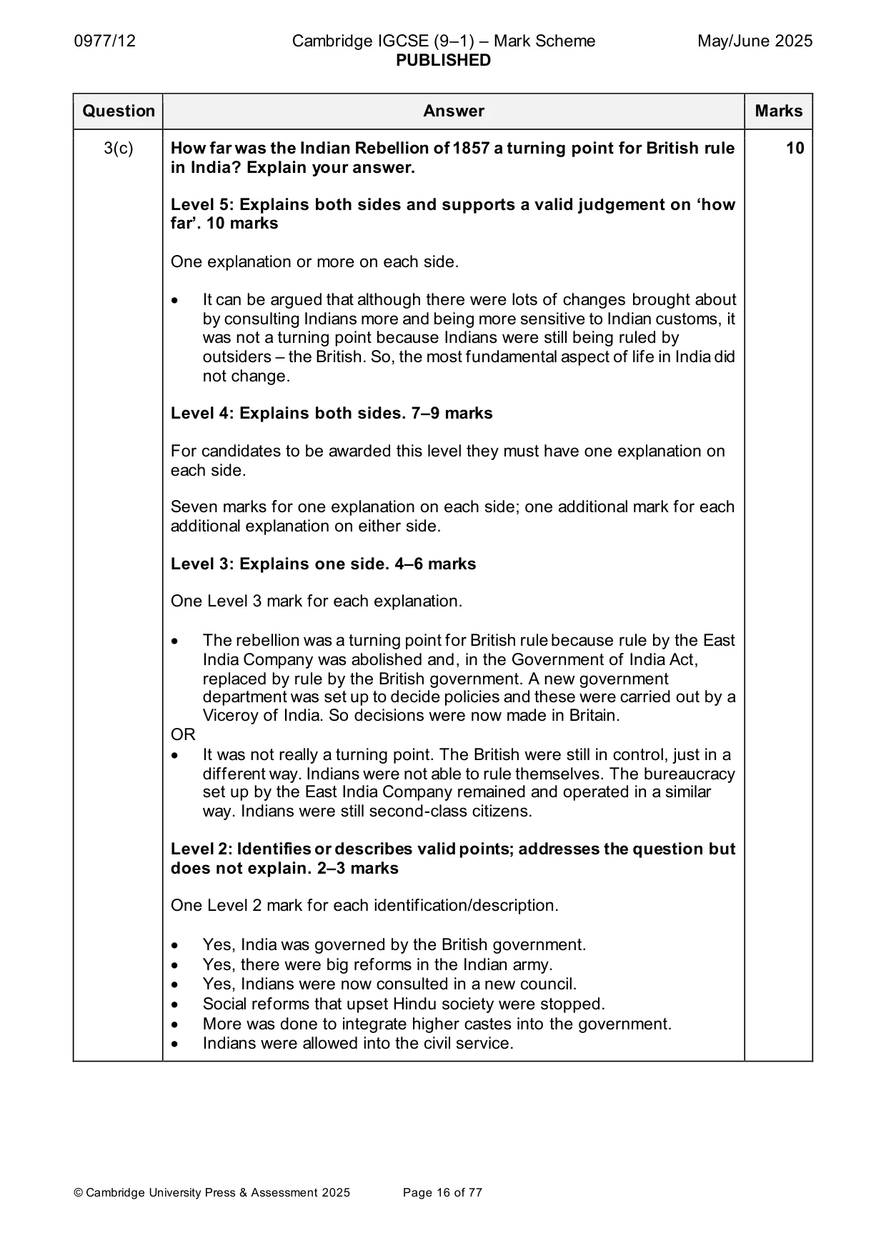 Mark scheme, page 16 of 77