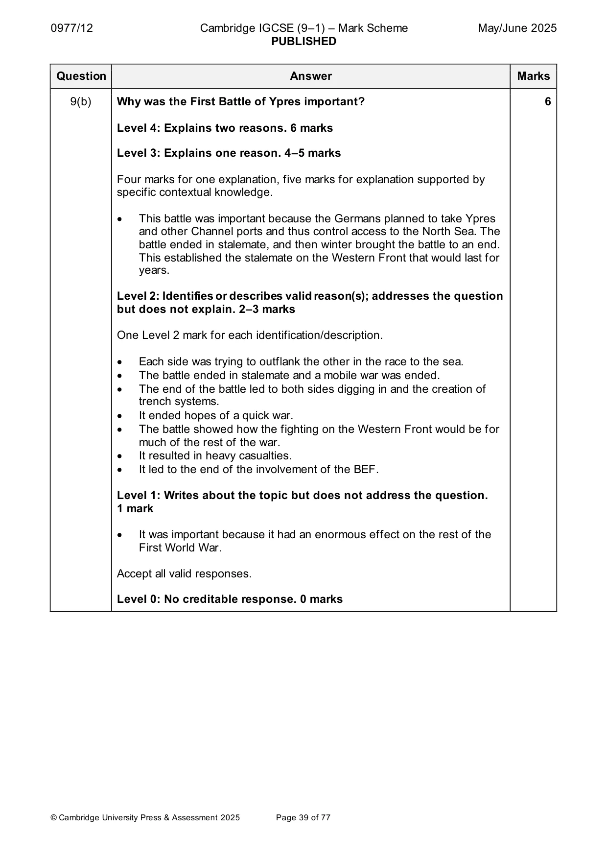 Mark scheme, page 39 of 77