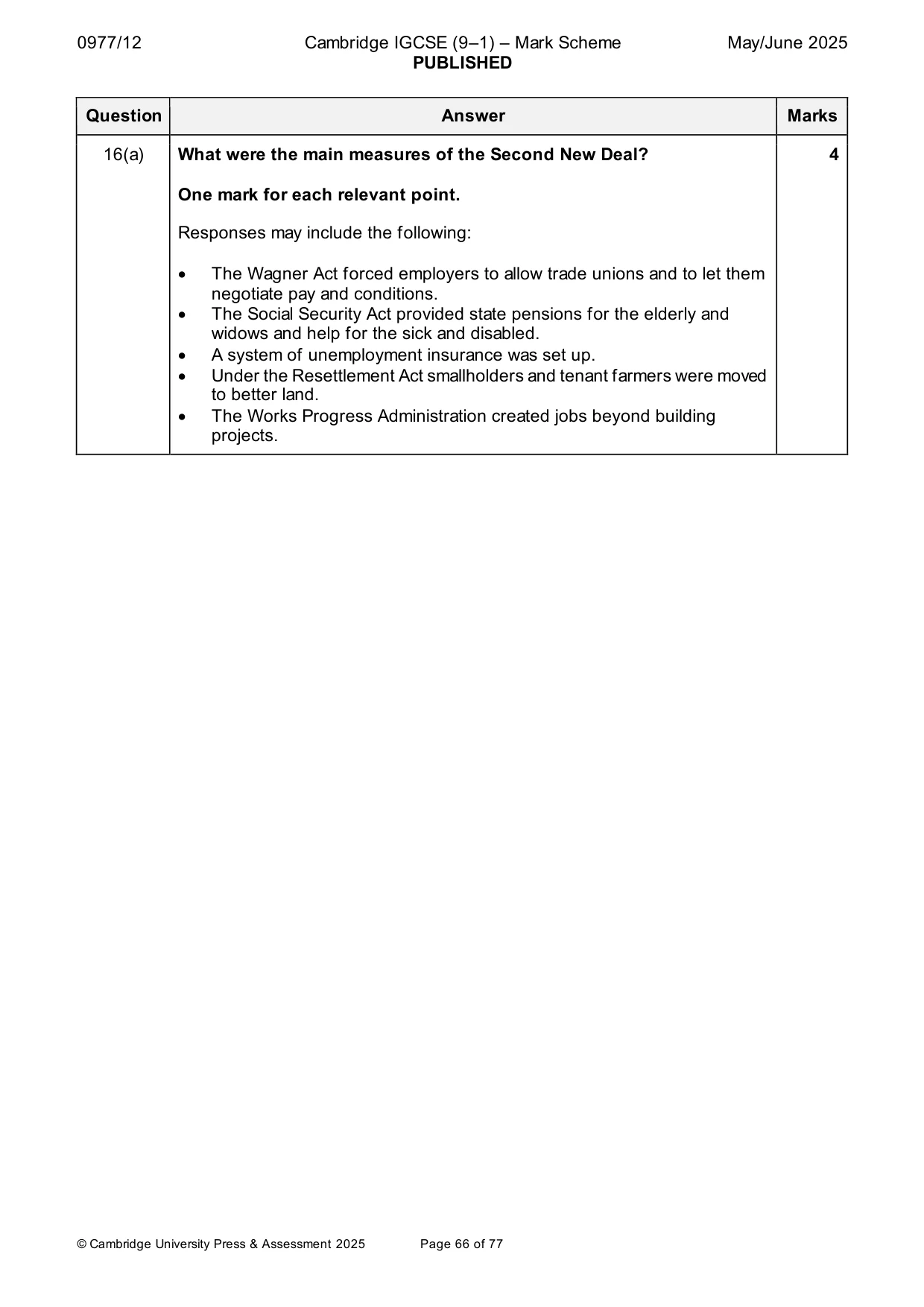 Mark scheme, page 66 of 77