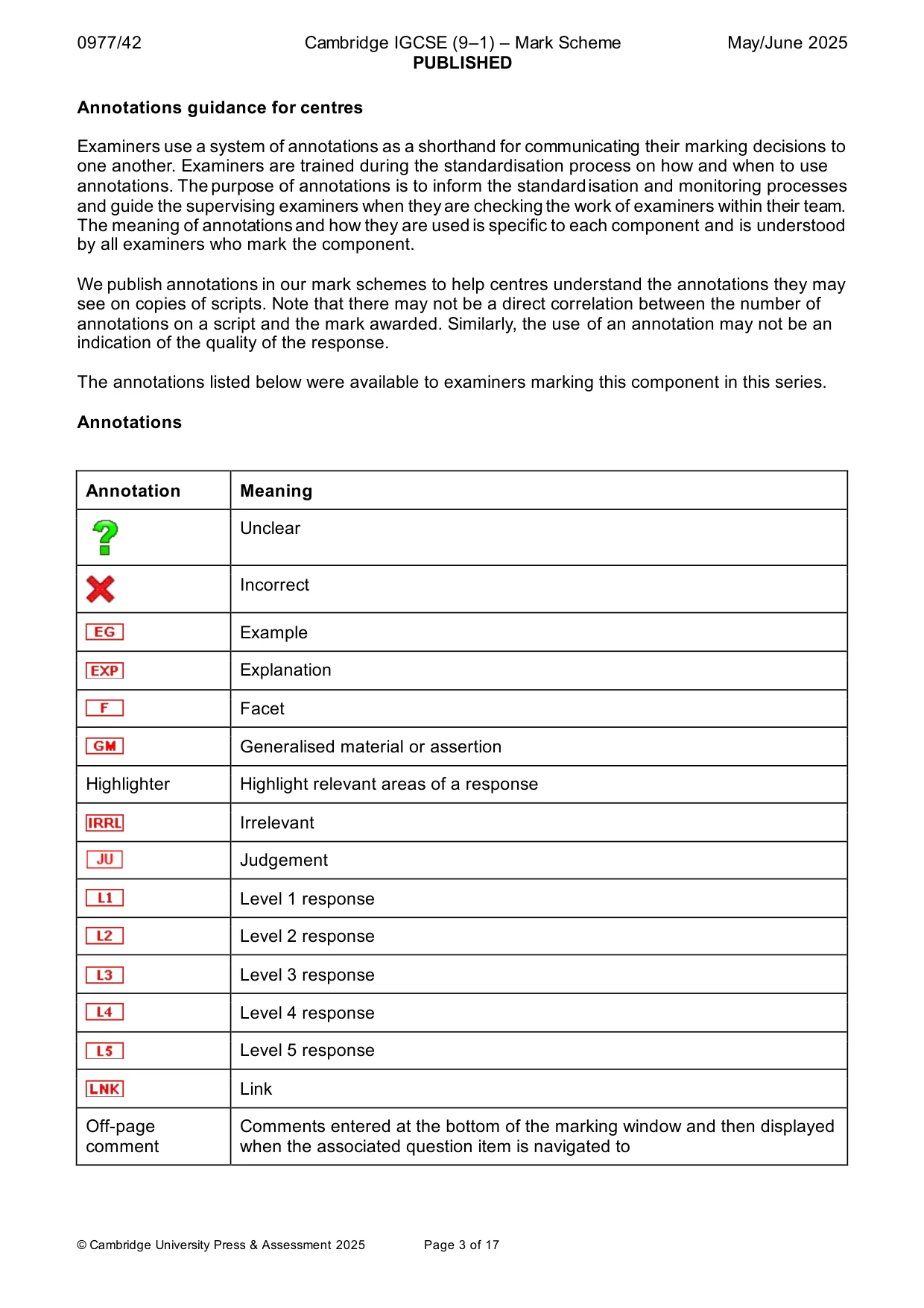 Mark scheme, page 3 of 17