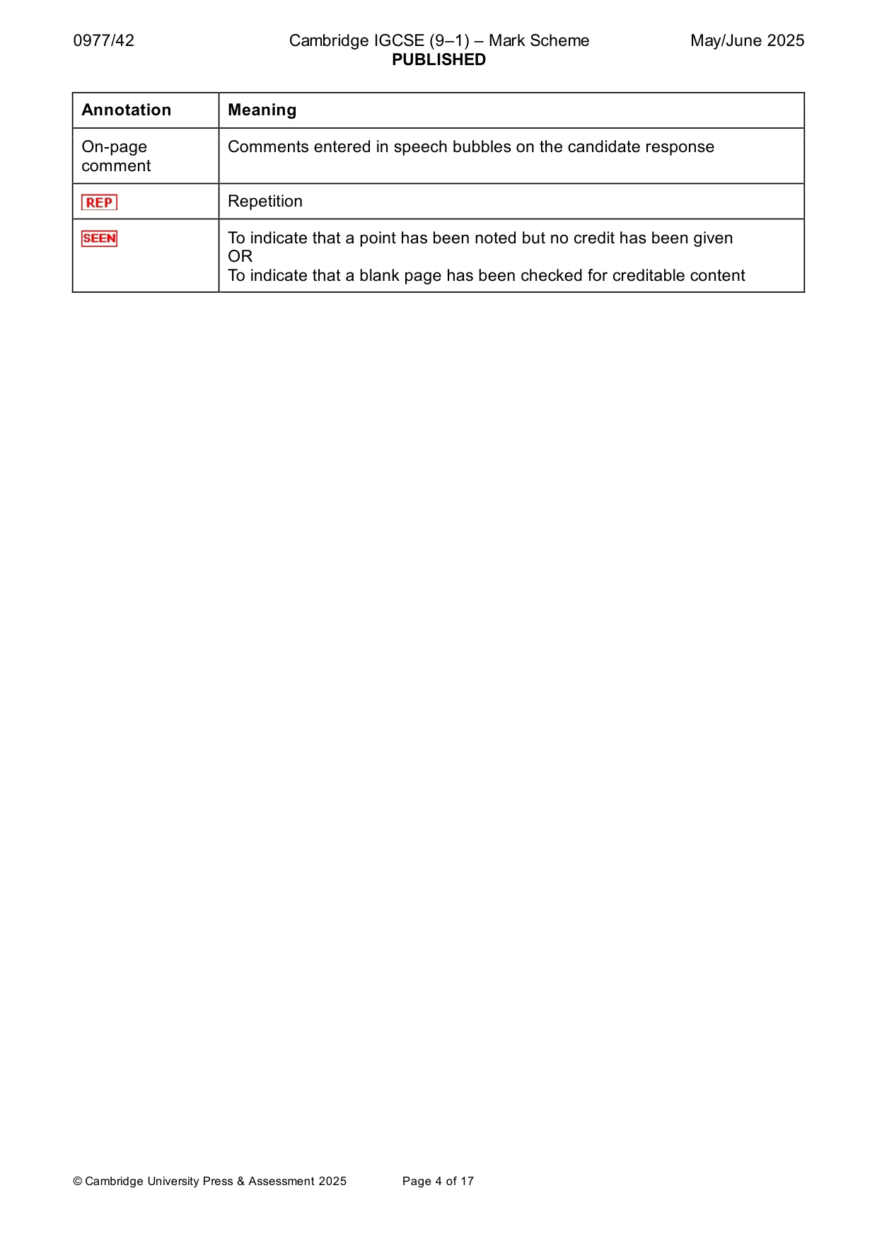 Mark scheme, page 4 of 17