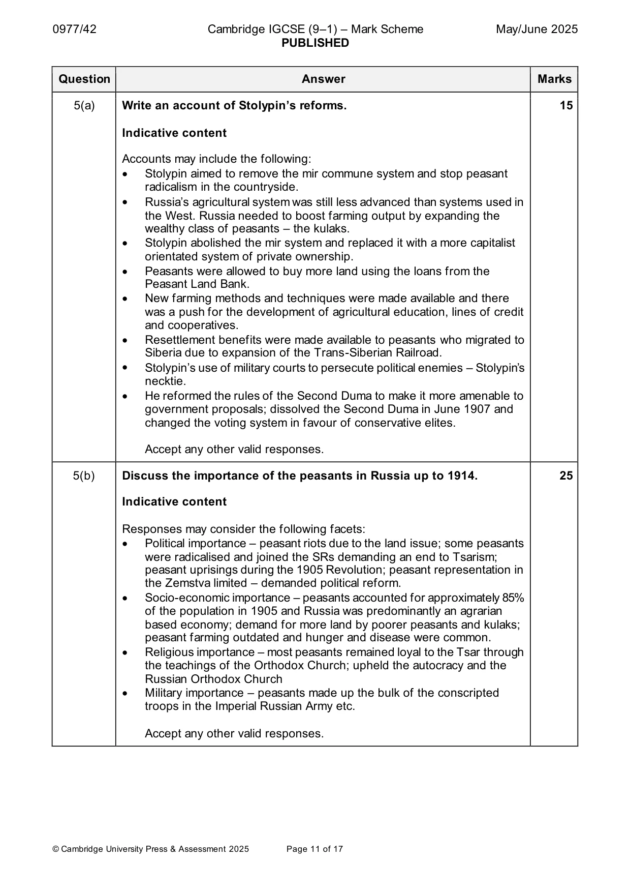 Mark scheme, page 11 of 17