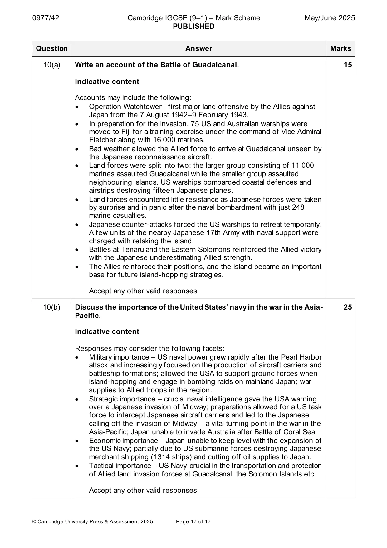 Mark scheme, page 17 of 17